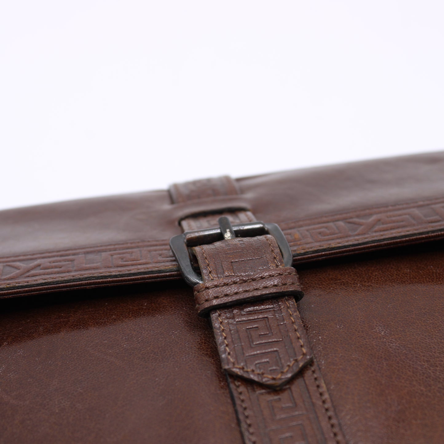 Yves Saint Laurent Brown Embossed Leather LouLou Crossbody Bag Vintage