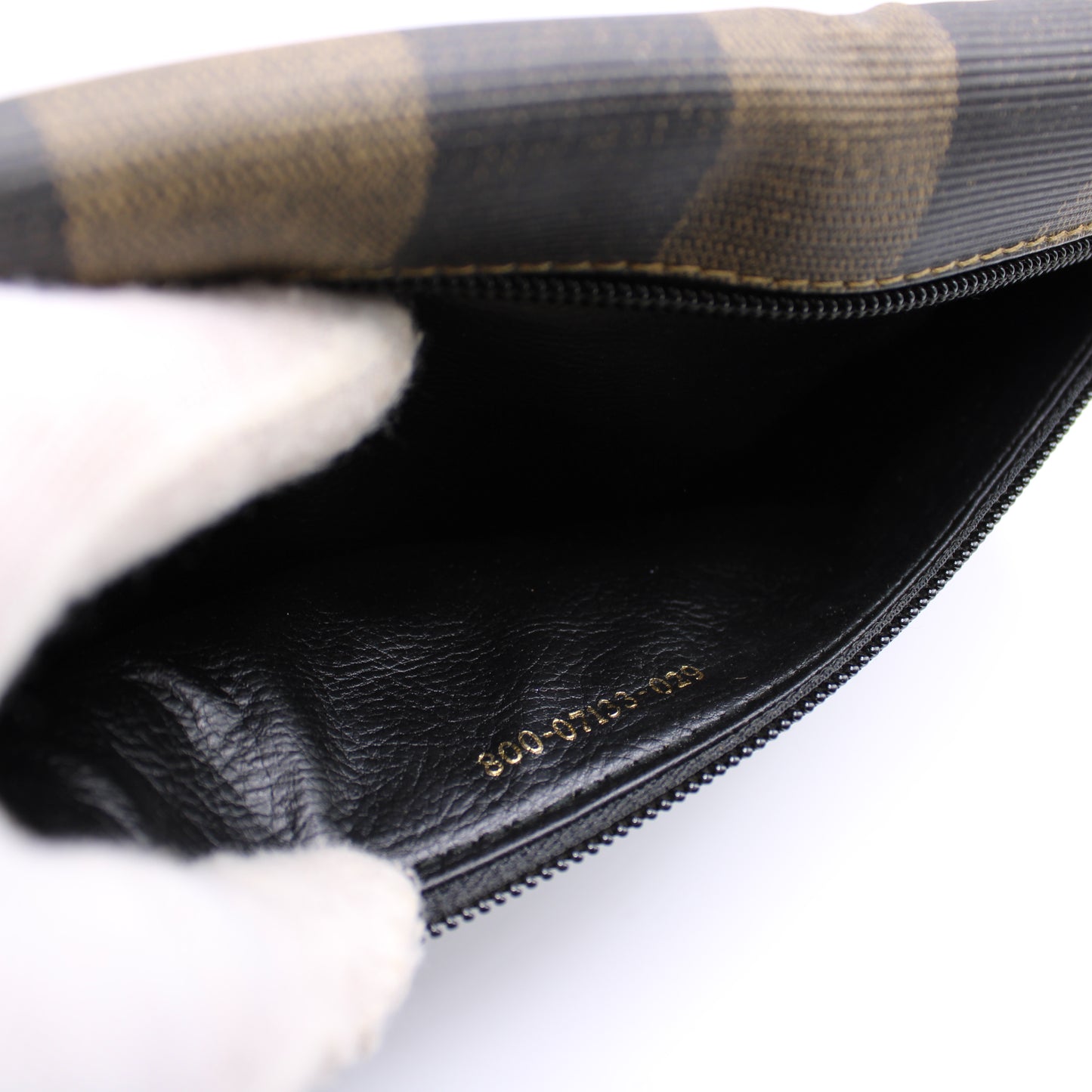 Fendi FF Logo Pequin Stripes Monogram Clutch Bag Vintage