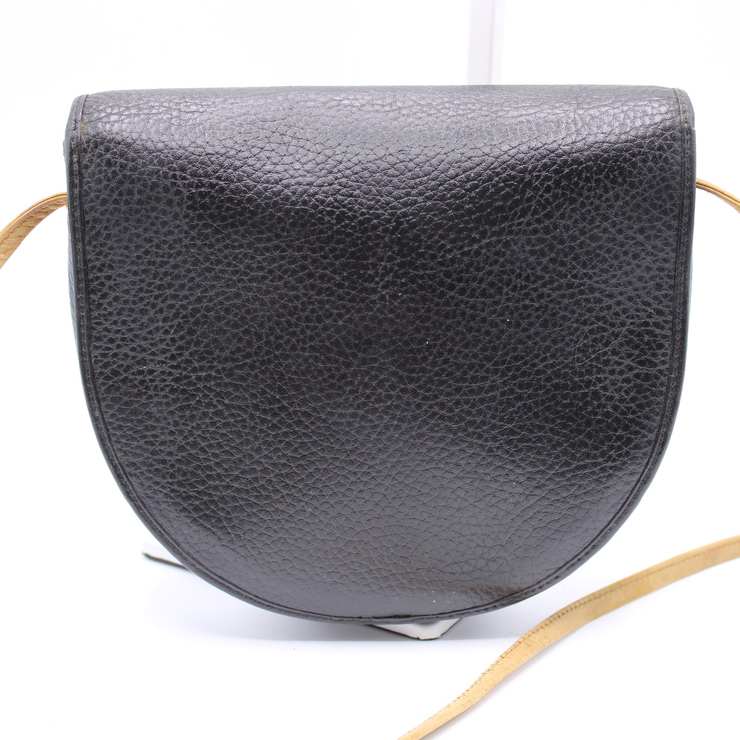 Christian Dior Besace Two-Tone Black Grained Leather Crossbody Bag Vintage