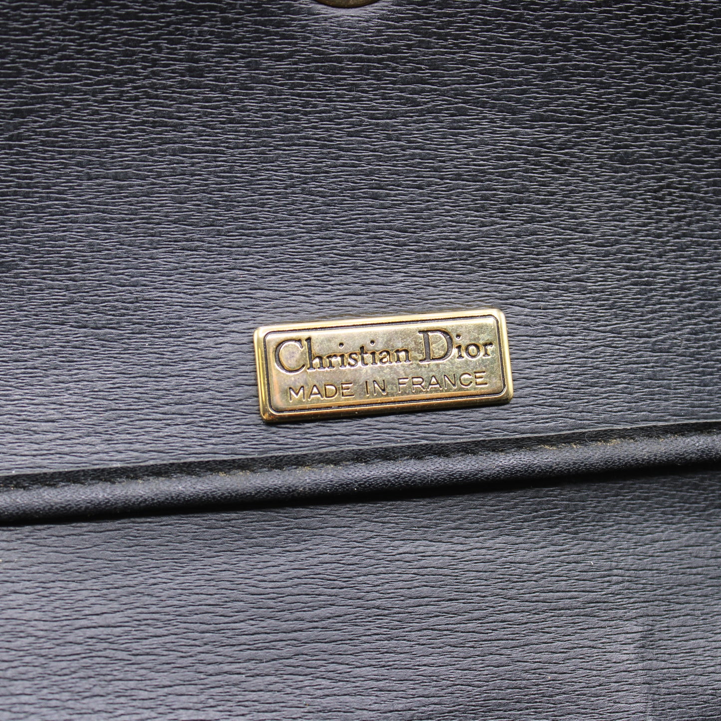 Christian Dior Besace Two-Tone Black Grained Leather Crossbody Bag Vintage