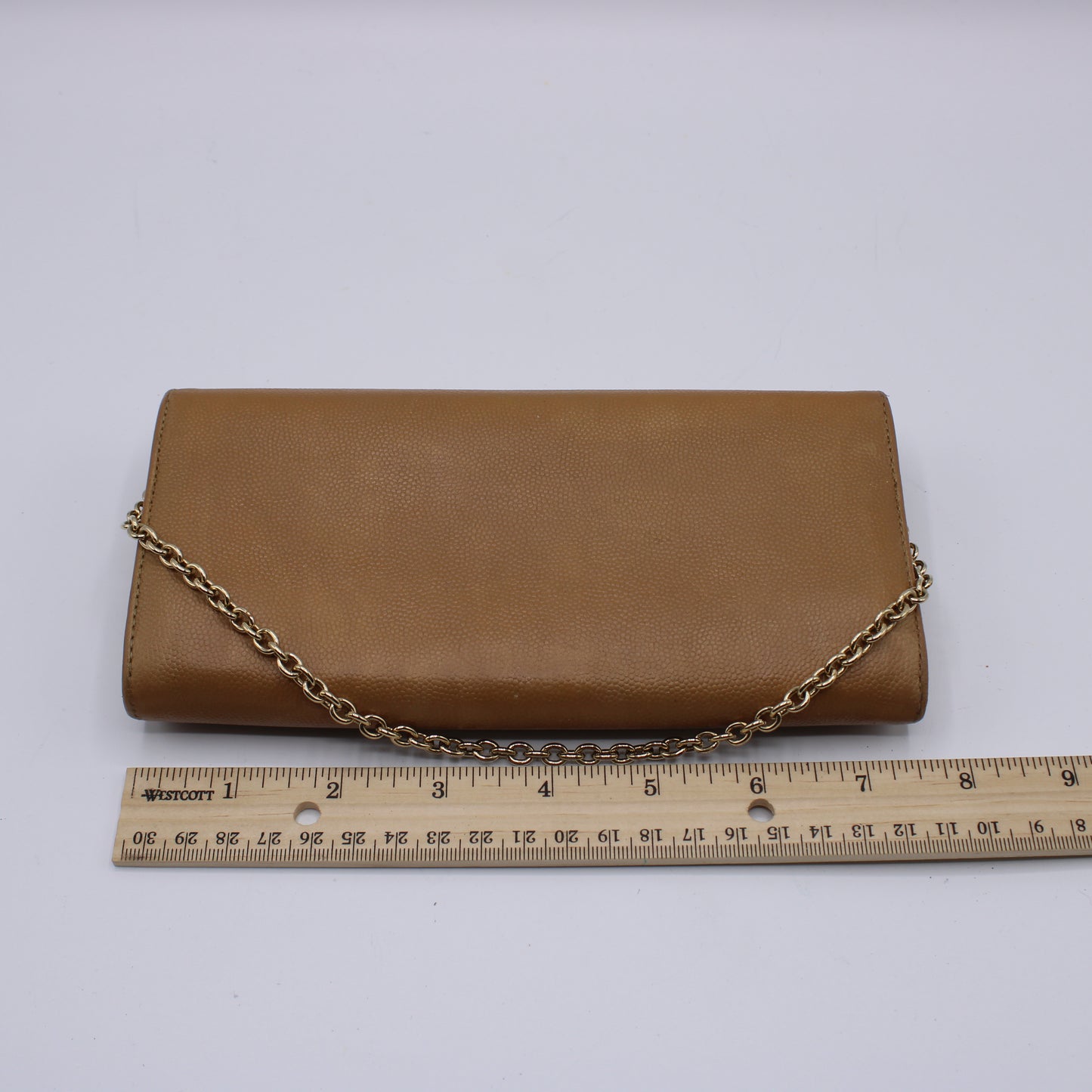 Christian Dior Bronze Textured Leather Wallet on Chain Vintage