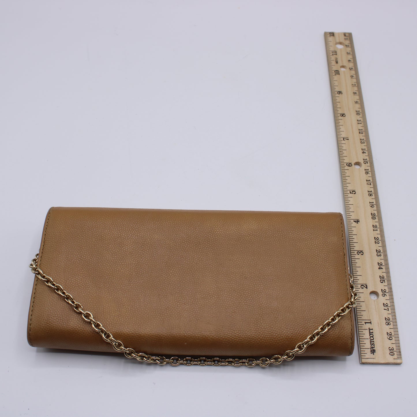 Christian Dior Bronze Textured Leather Wallet on Chain Vintage