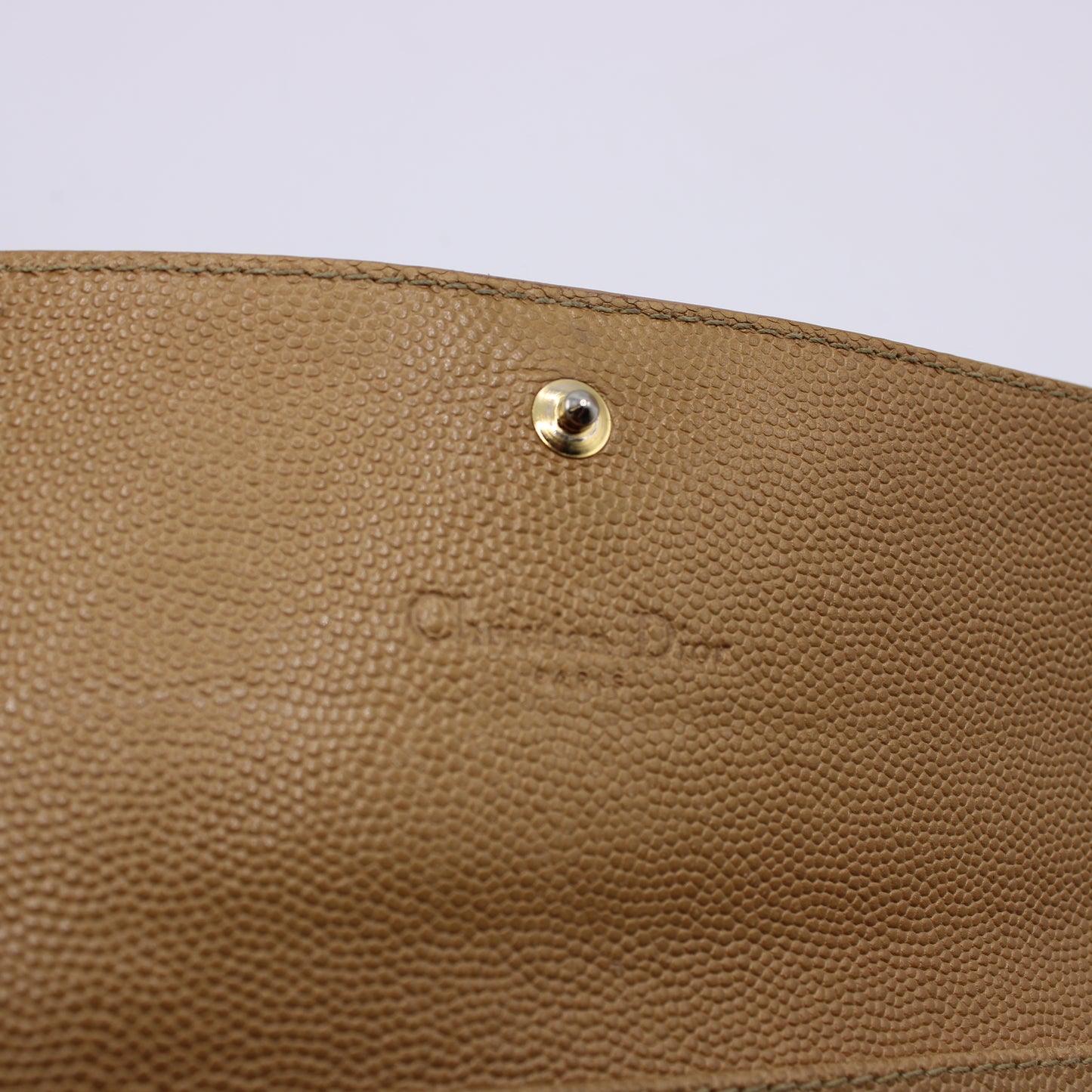Christian Dior Bronze Textured Leather Wallet on Chain Vintage