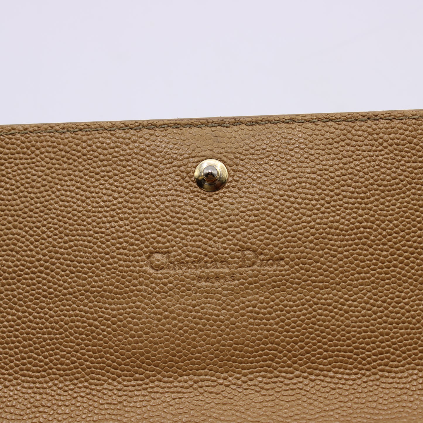 Christian Dior Bronze Textured Leather Wallet on Chain Vintage