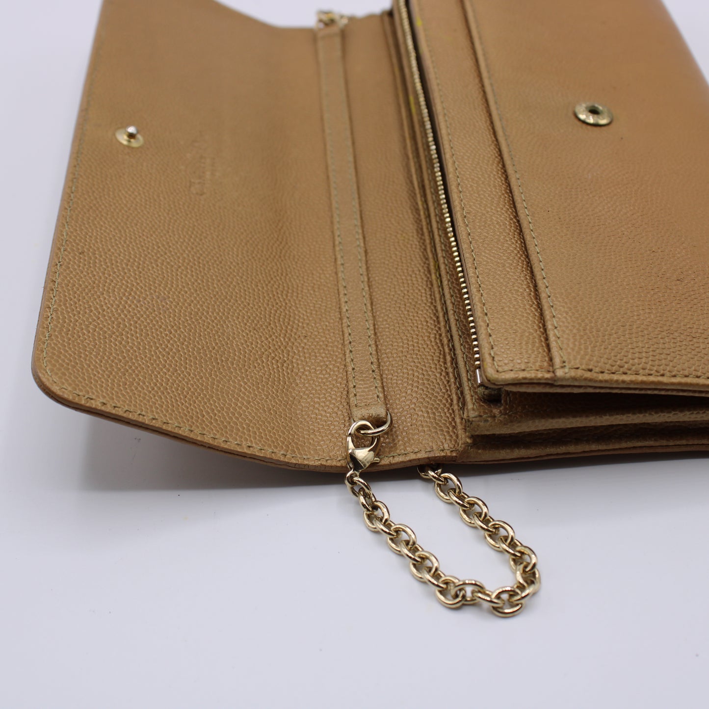 Christian Dior Bronze Textured Leather Wallet on Chain Vintage
