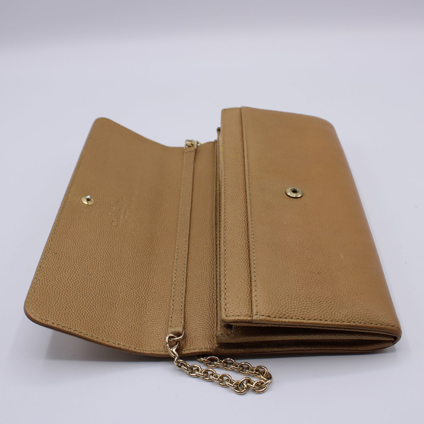 Christian Dior Bronze Textured Leather Wallet on Chain Vintage
