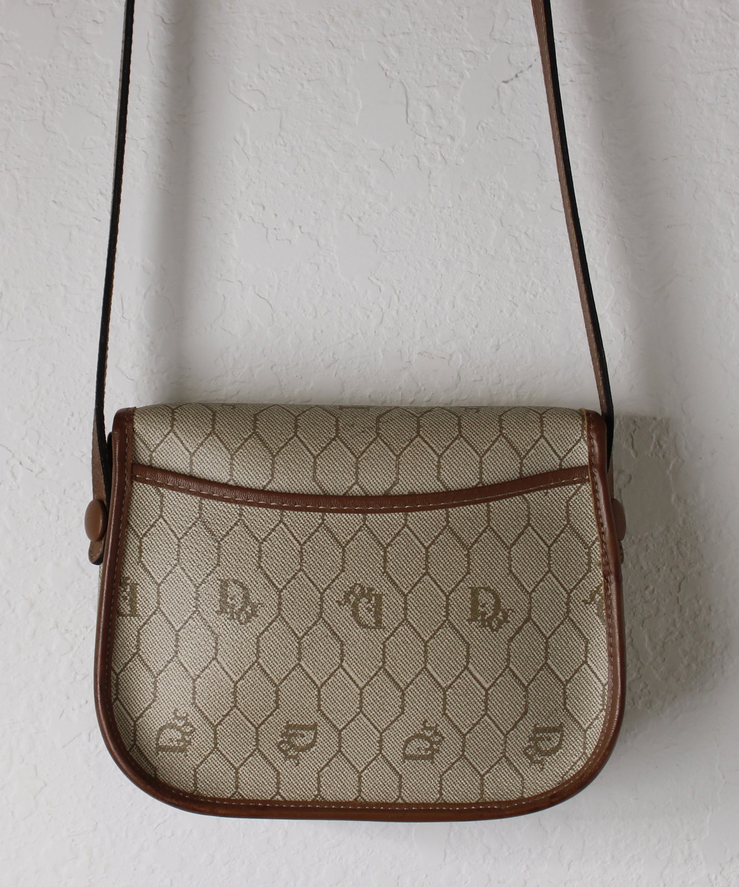 Christian Dior Monogram Honeycomb Crossbody Bag Vintage