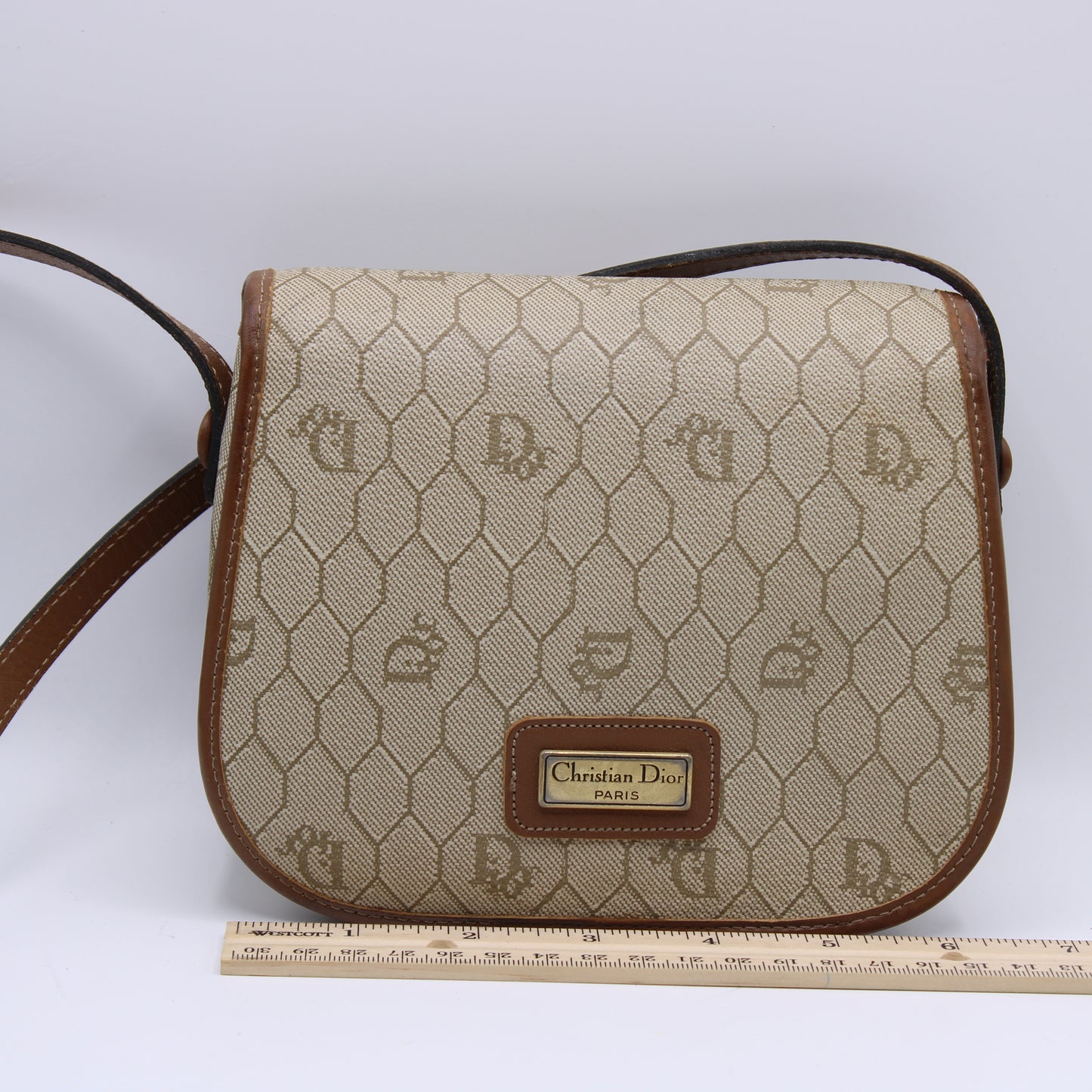 Christian Dior Monogram Honeycomb Crossbody Bag Vintage