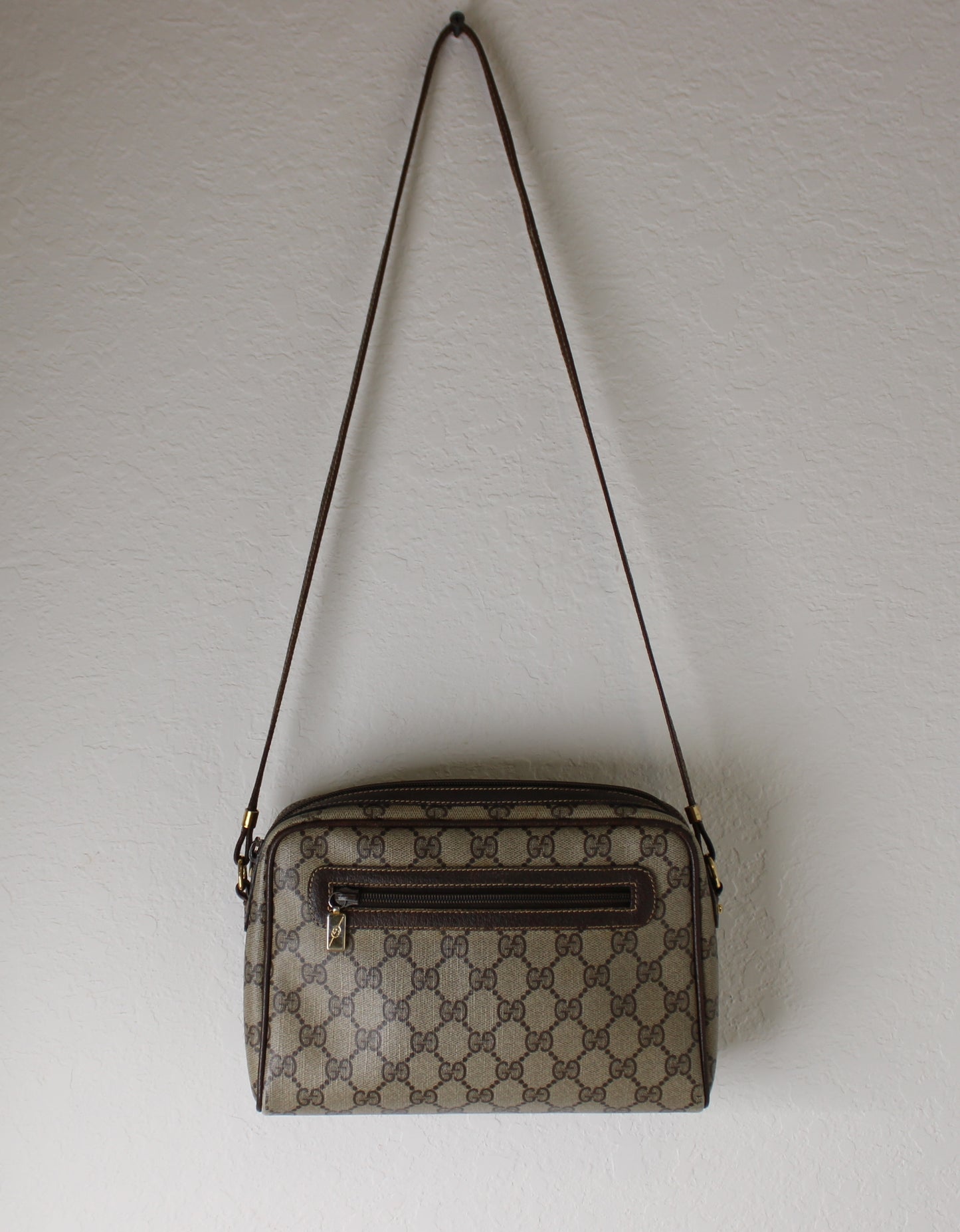 Gucci Ophidia GG Brown Canvas Crossbody Bag Vintage