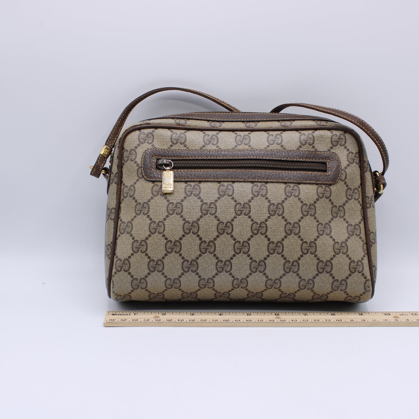 Gucci Ophidia GG Brown Canvas Crossbody Bag Vintage