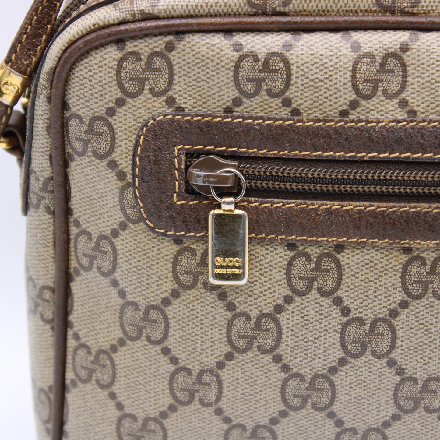 Gucci Ophidia GG Brown Canvas Crossbody Bag Vintage