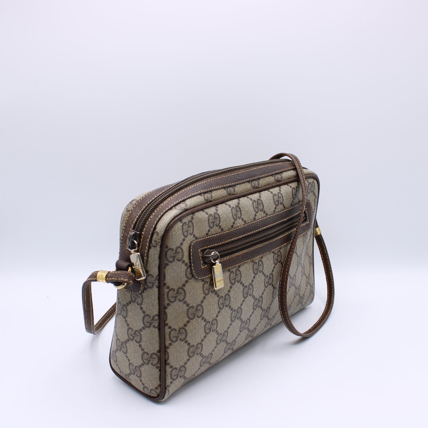 Gucci Ophidia GG Brown Canvas Crossbody Bag Vintage