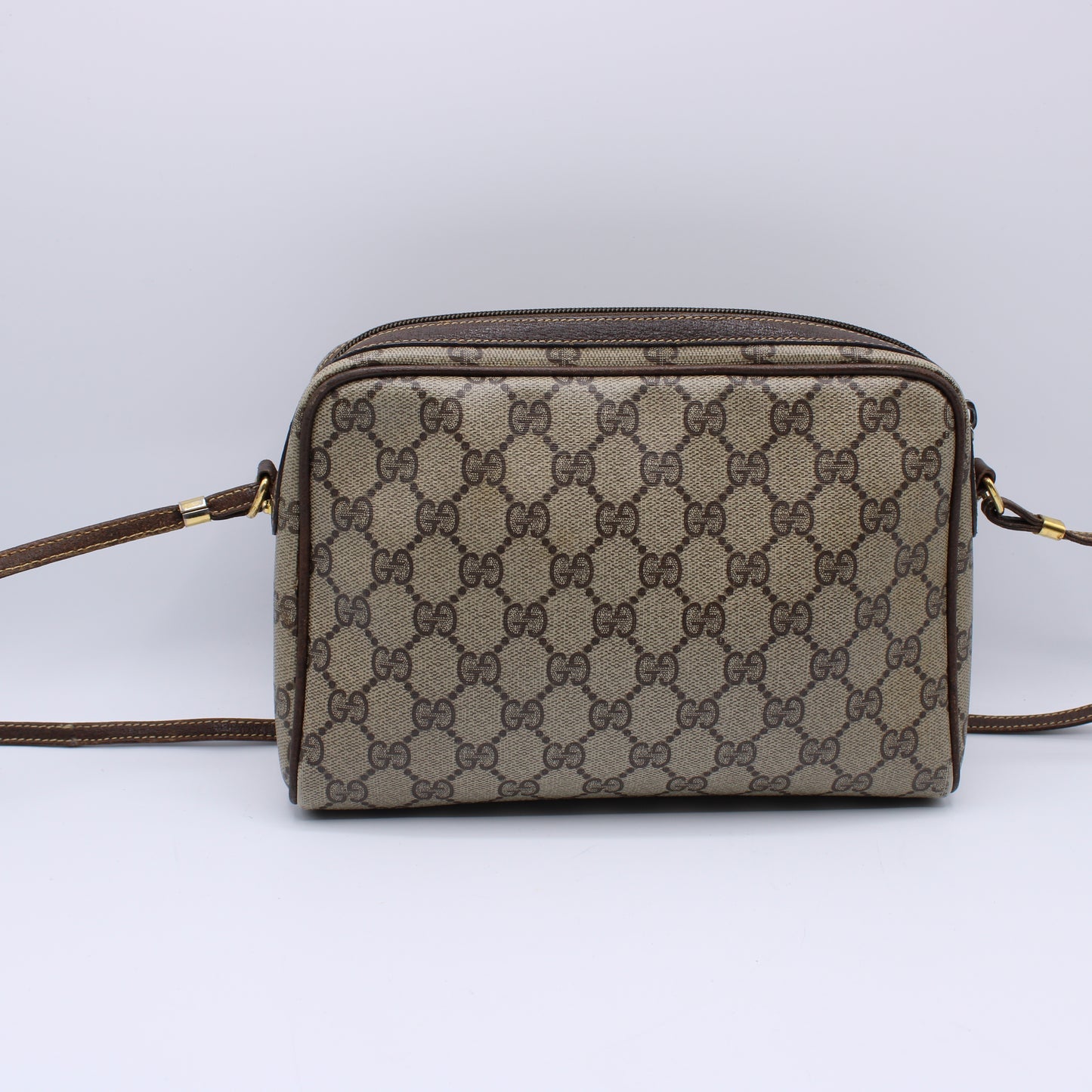 Gucci Ophidia GG Brown Canvas Crossbody Bag Vintage
