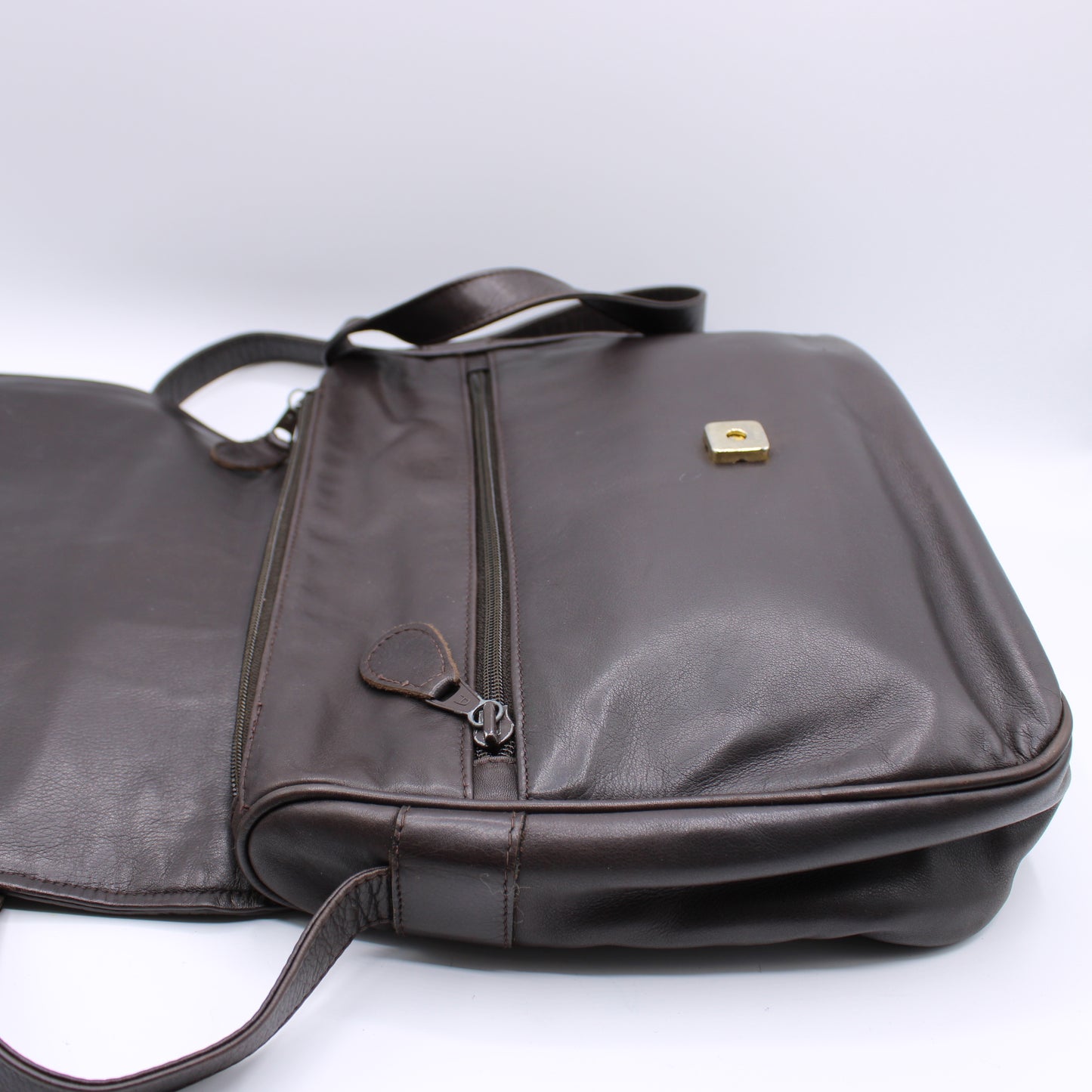 Fendi Brown Woven Leather Flap Crossbody Bag Vintage