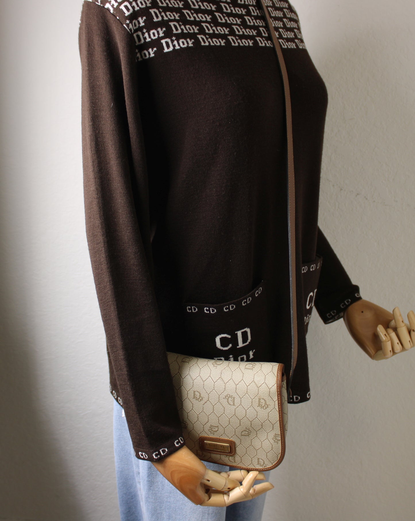 Christian Dior Monogram Honeycomb Crossbody Bag Vintage
