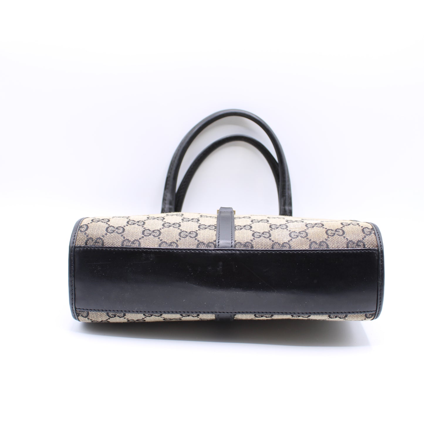 Gucci GG Brown Monogram Small Jackie Line Top Handle Tote Bag Vintage