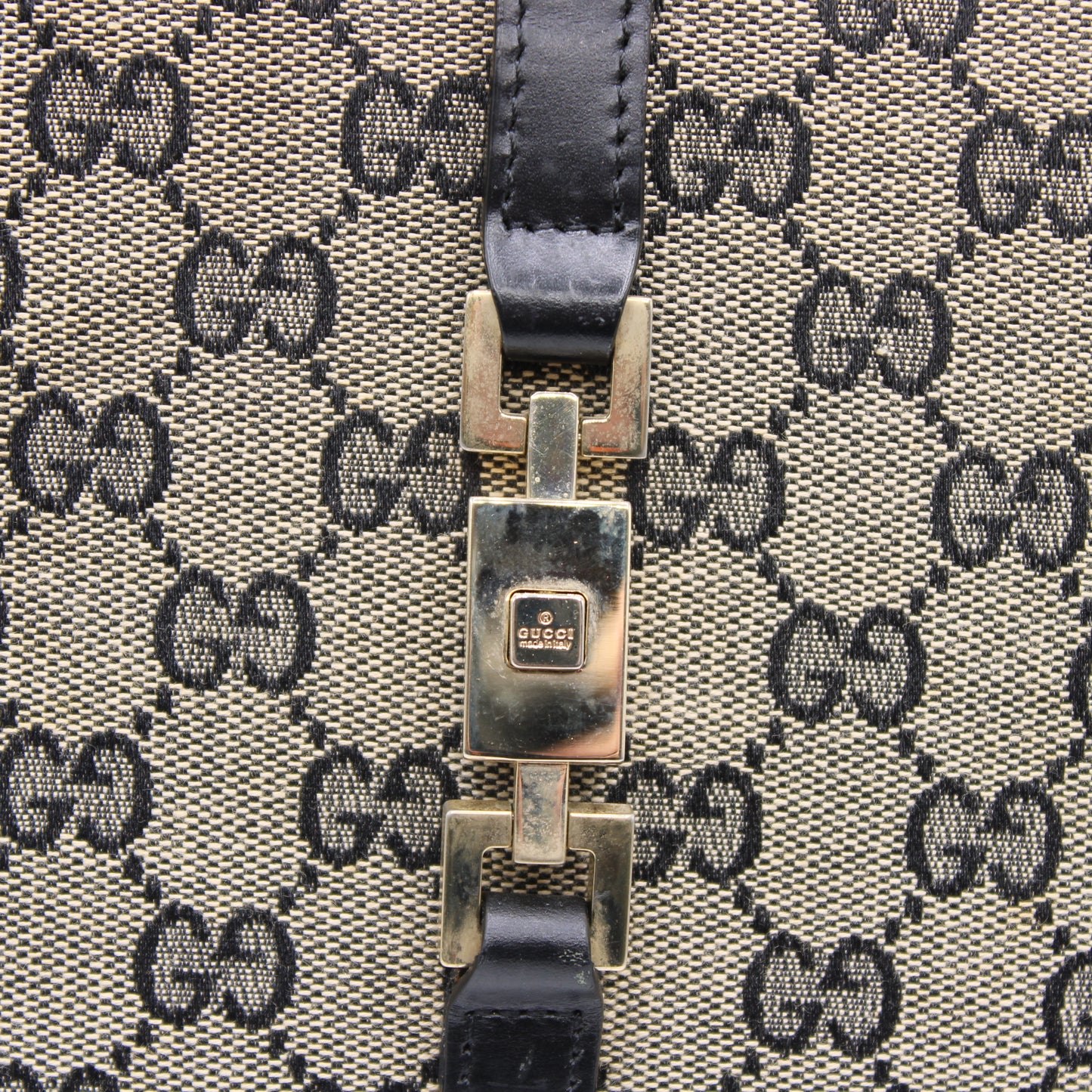 Gucci GG Brown Monogram Small Jackie Line Top Handle Tote Bag Vintage