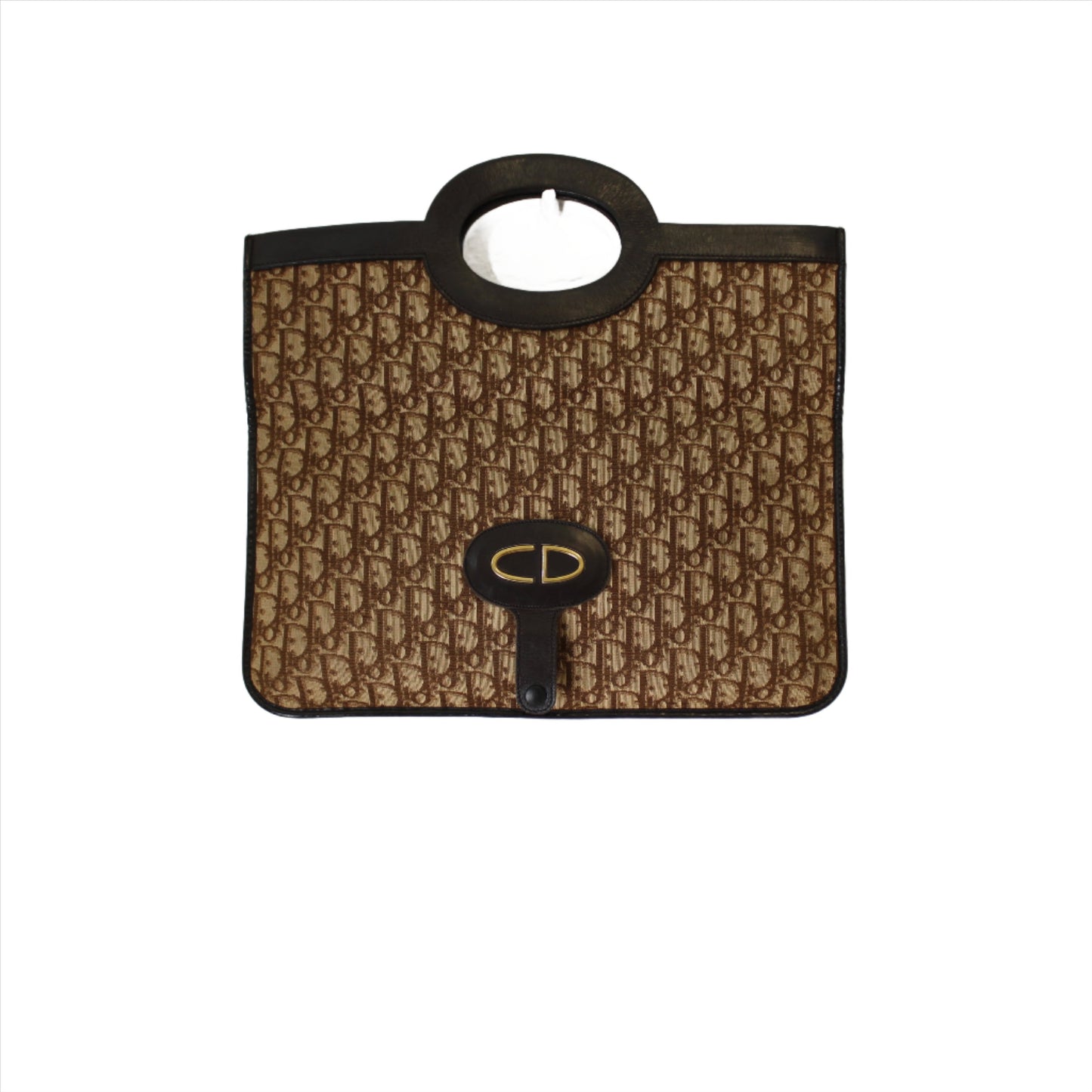 Christian Dior Carrie Fold-Over Monogram Clutch Bag Vintage