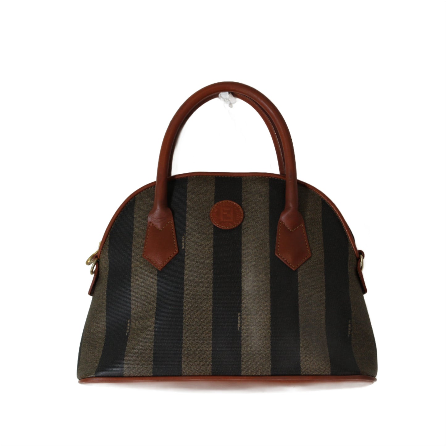 Fendi Leather Trimmed Medium Pequin Karl Lagerfeld Dome Bag Vintage #2
