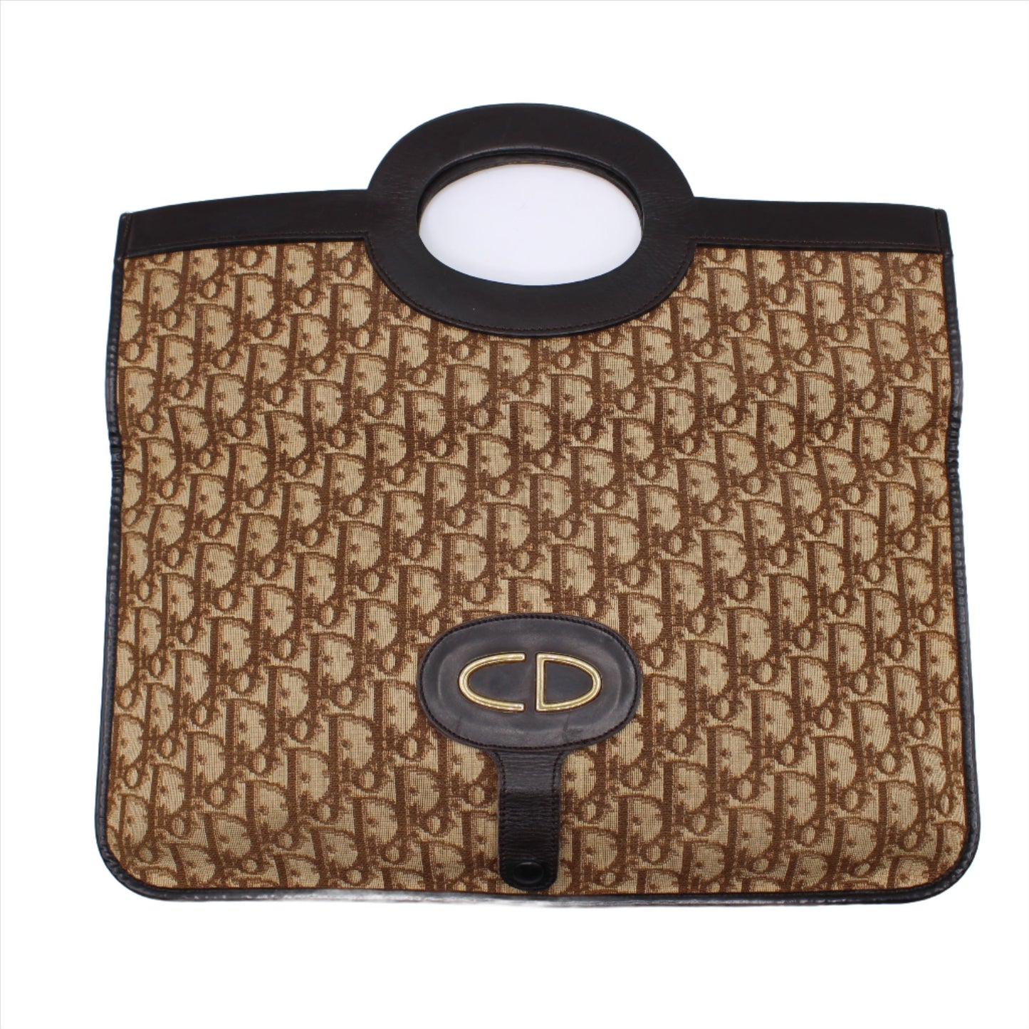 Christian Dior Carrie Fold-Over Monogram Clutch Bag Vintage