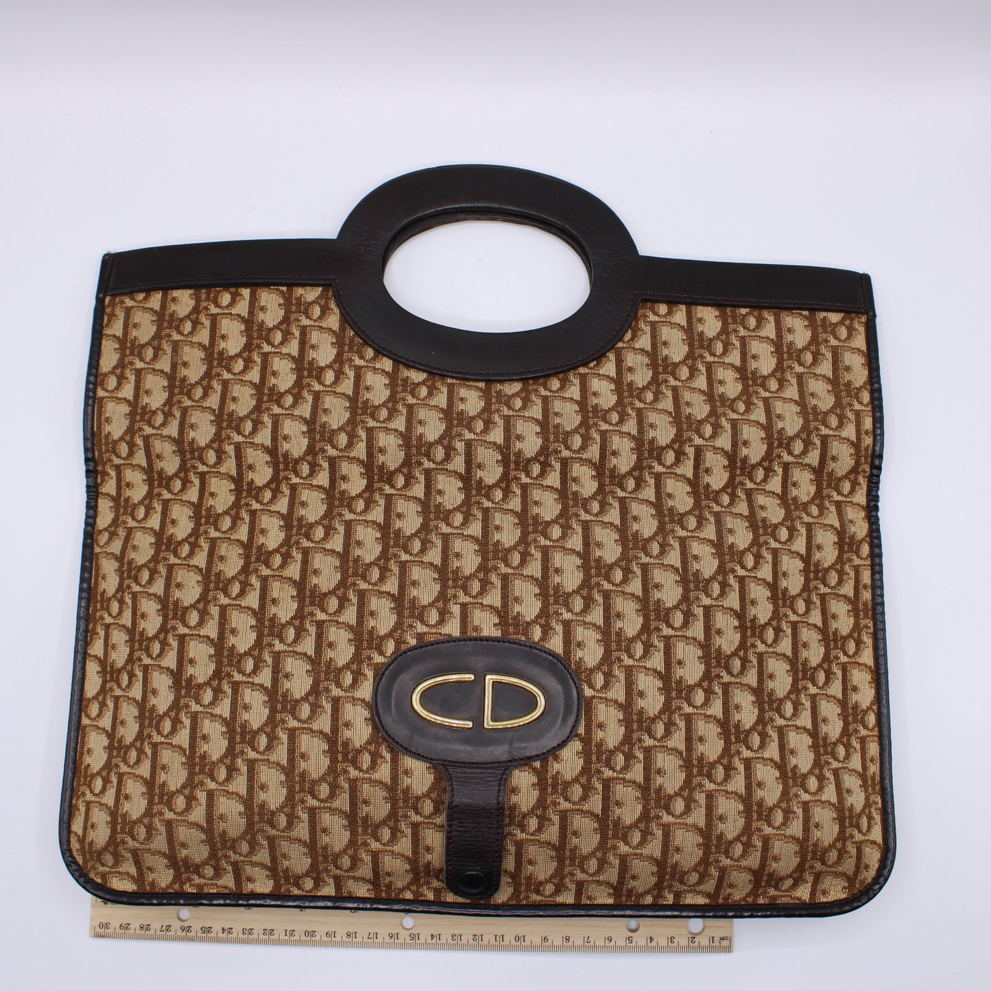 Christian Dior Carrie Fold-Over Monogram Clutch Bag Vintage