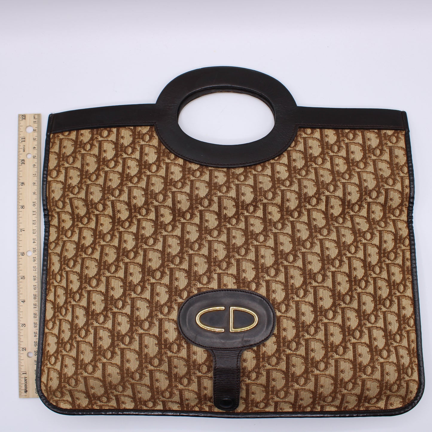 Christian Dior Carrie Fold-Over Monogram Clutch Bag Vintage