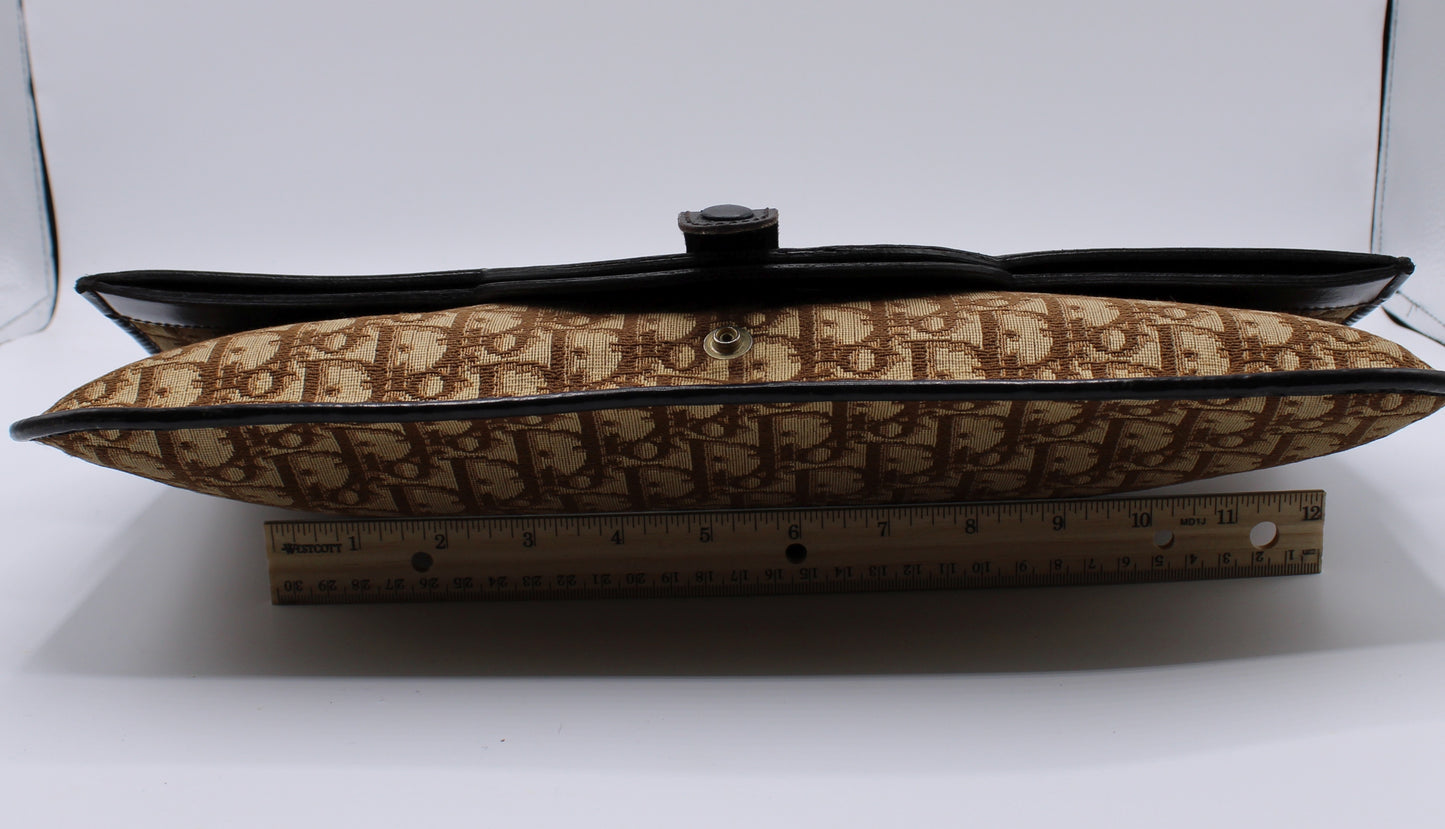 Christian Dior Carrie Fold-Over Monogram Clutch Bag Vintage