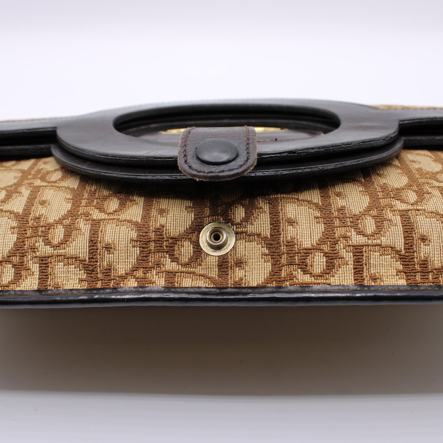 Christian Dior Carrie Fold-Over Monogram Clutch Bag Vintage