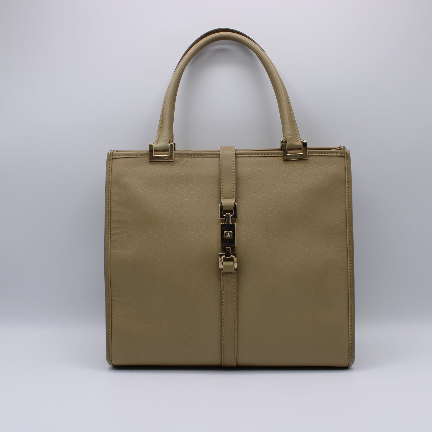 Gucci Beige MicroGuccissima Leather Jackie 1961 Tote Bag Vintage