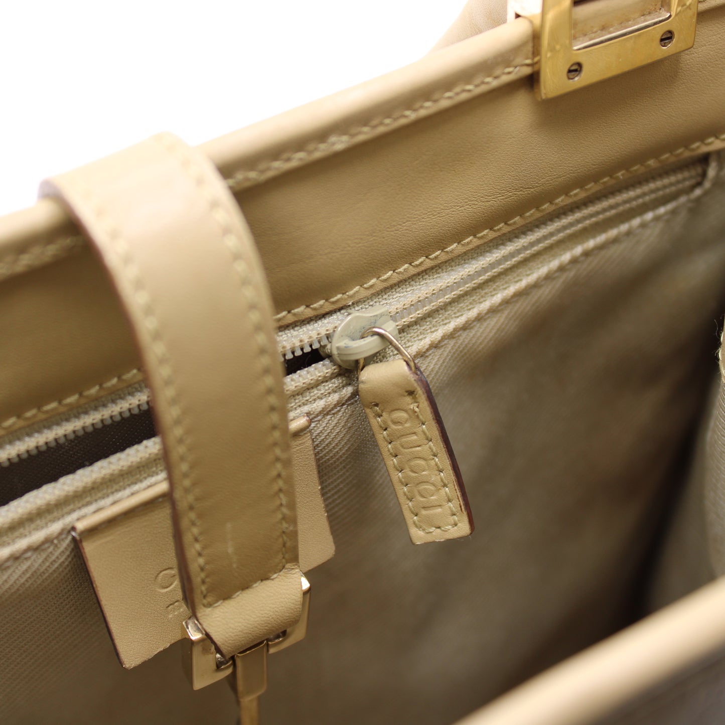 Gucci Beige MicroGuccissima Leather Jackie 1961 Tote Bag Vintage