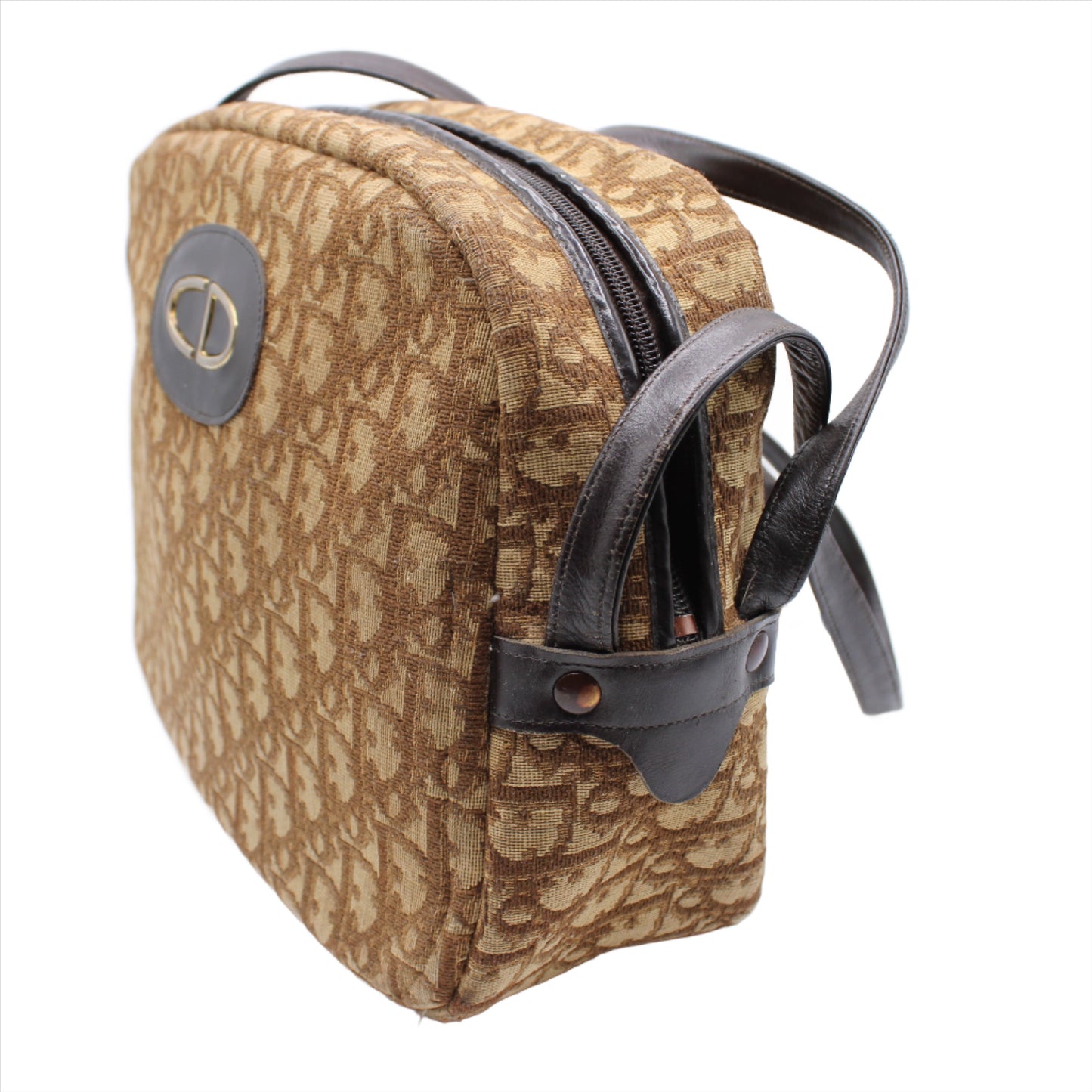 Christian Dior Trotter Brown Monogram Diorissimo Tote Bag Vintage