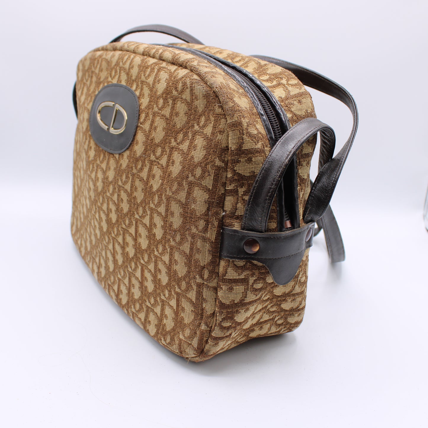 Christian Dior Trotter Brown Monogram Diorissimo Tote Bag Vintage