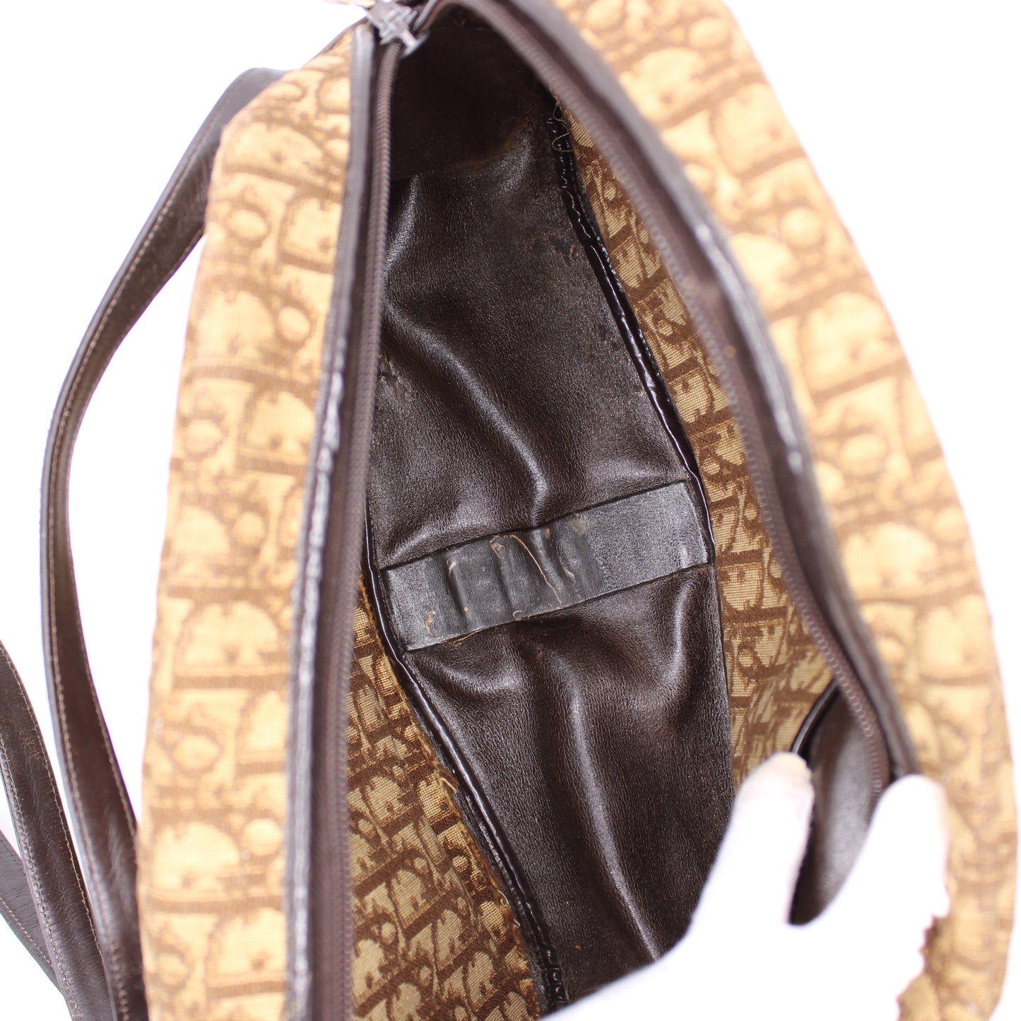Christian Dior Trotter Brown Monogram Diorissimo Tote Bag Vintage