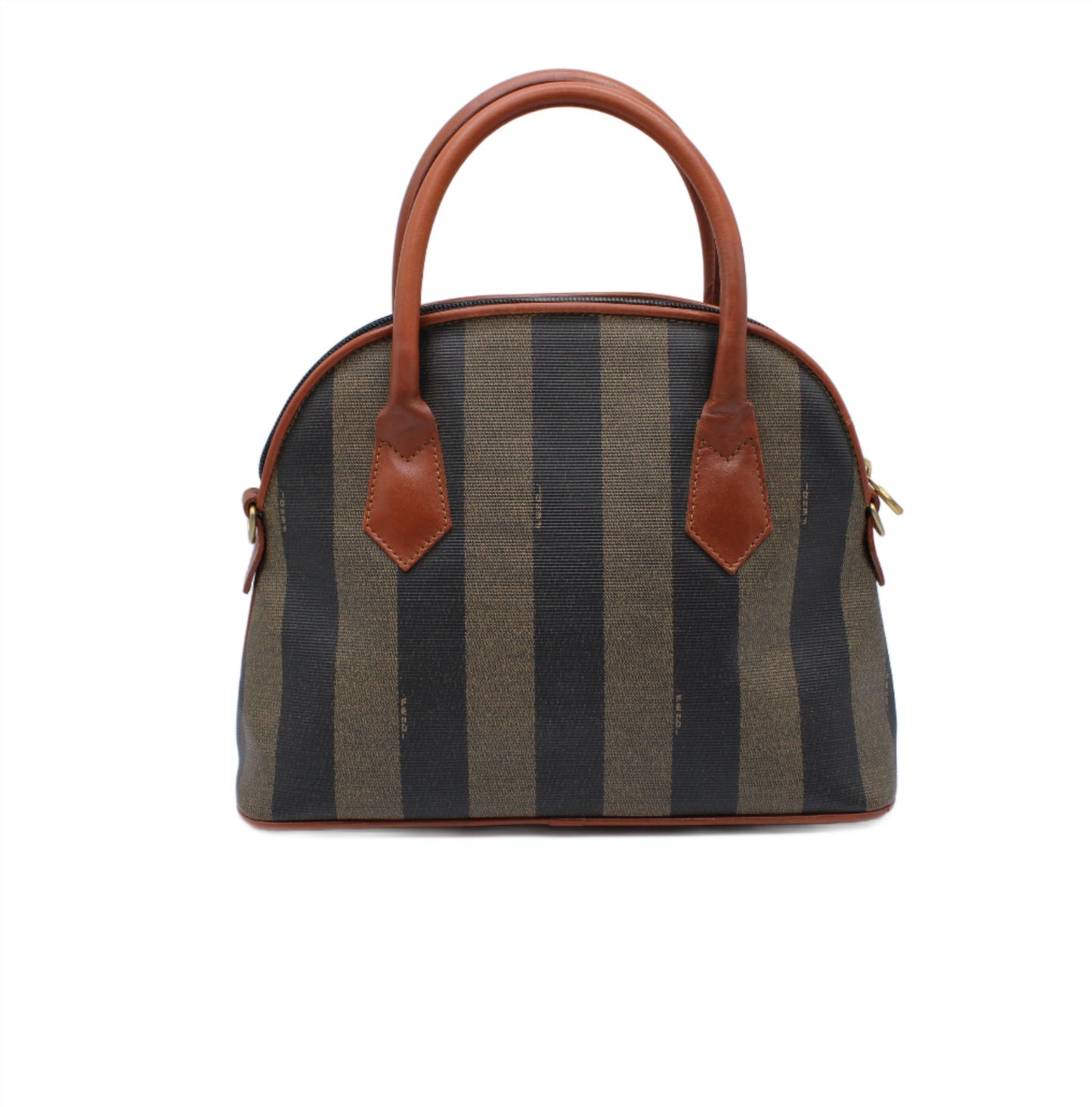 Fendi Leather Trimmed Medium Pequin Karl Lagerfeld Dome Bag Vintage #2