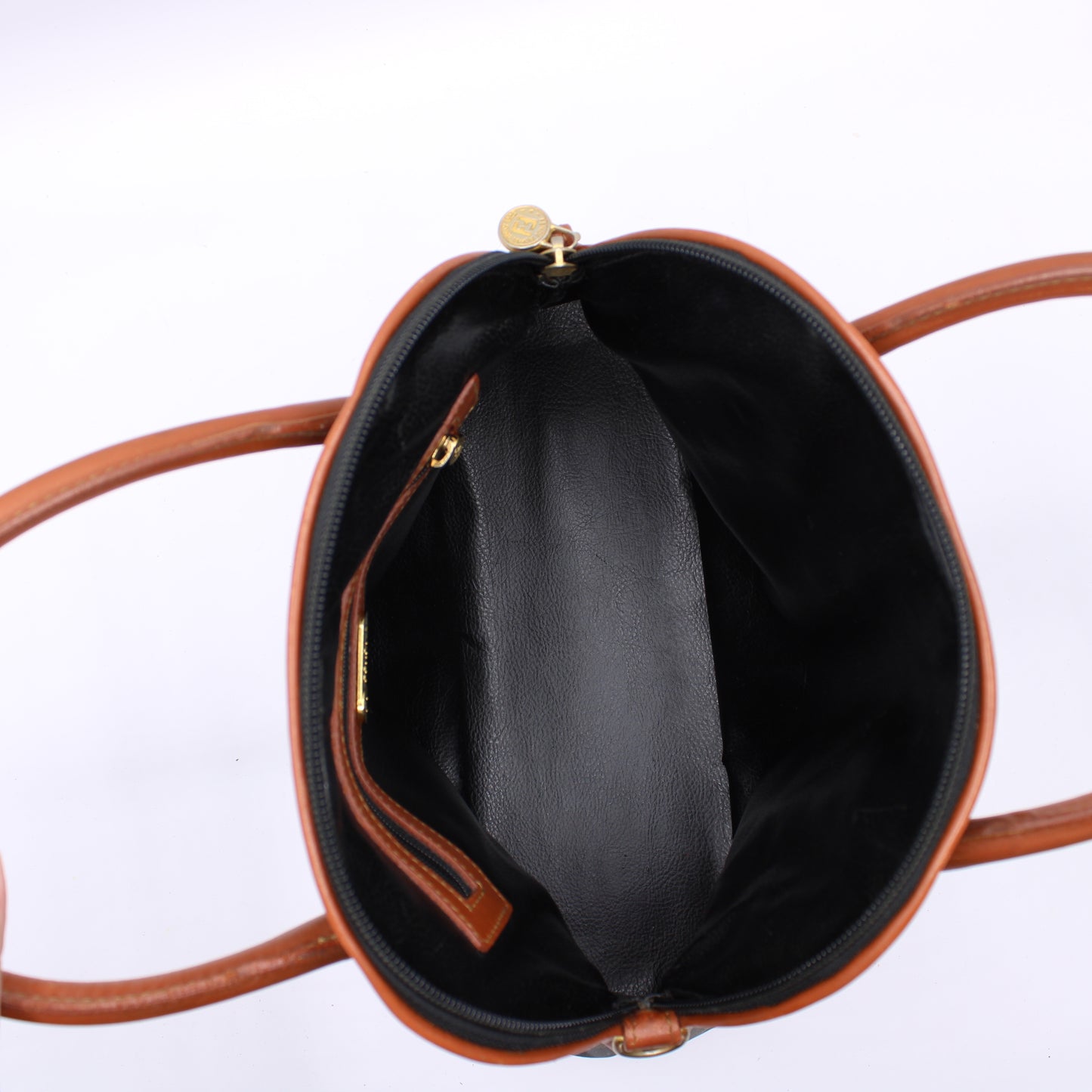 Fendi Leather Trimmed Medium Pequin Karl Lagerfeld Dome Bag Vintage #2