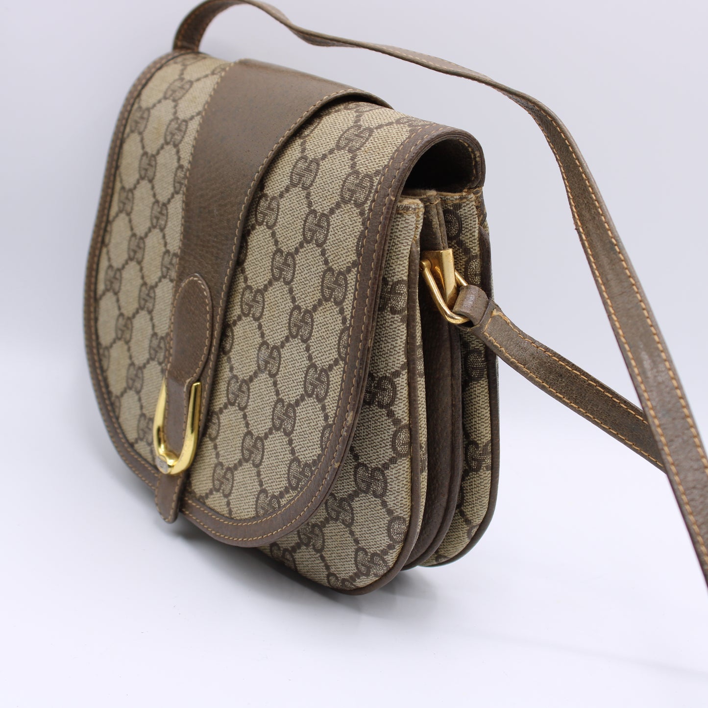 Gucci Ophidia Beige GG Canvas Crossbody Bag Vintage