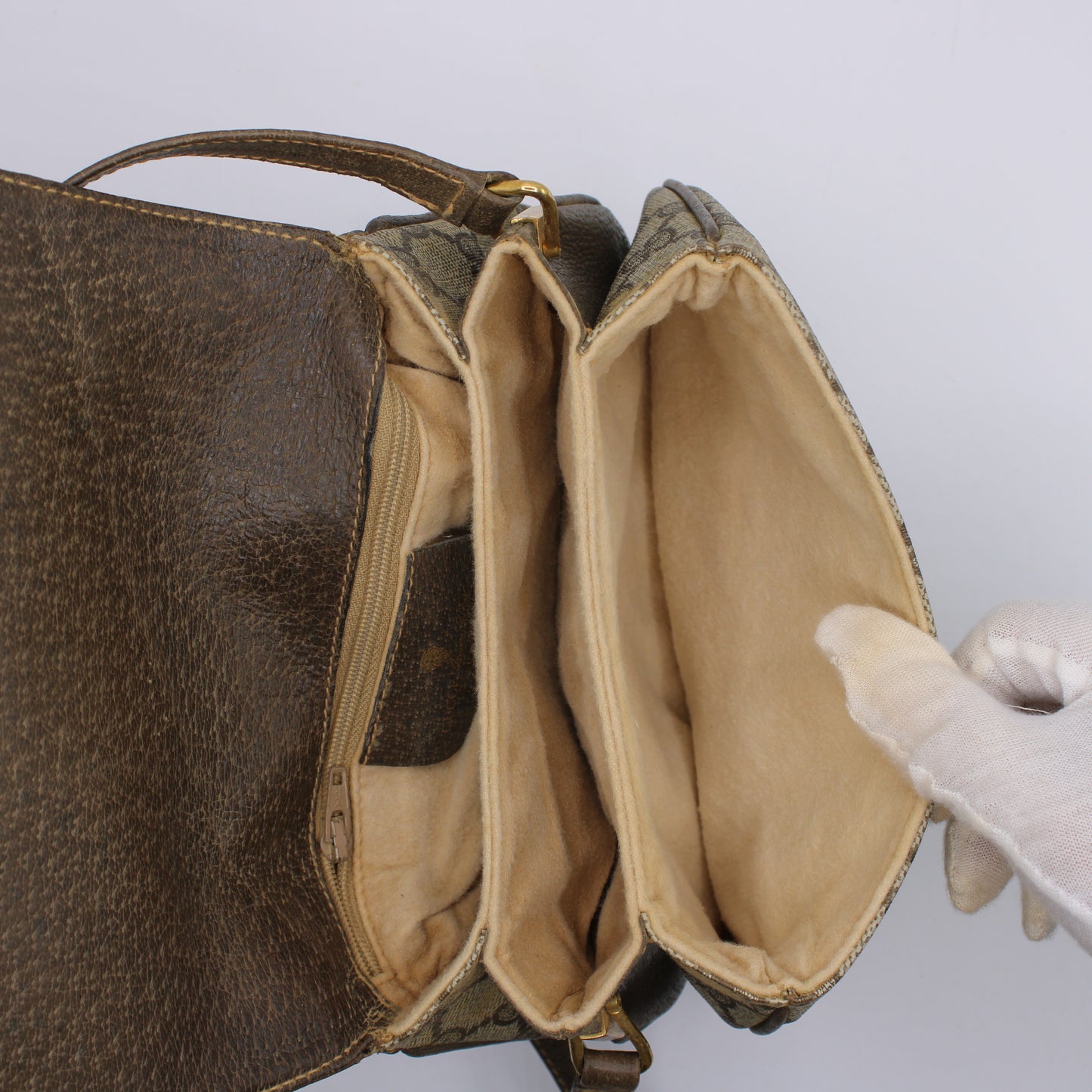 Gucci Ophidia Beige GG Canvas Crossbody Bag Vintage