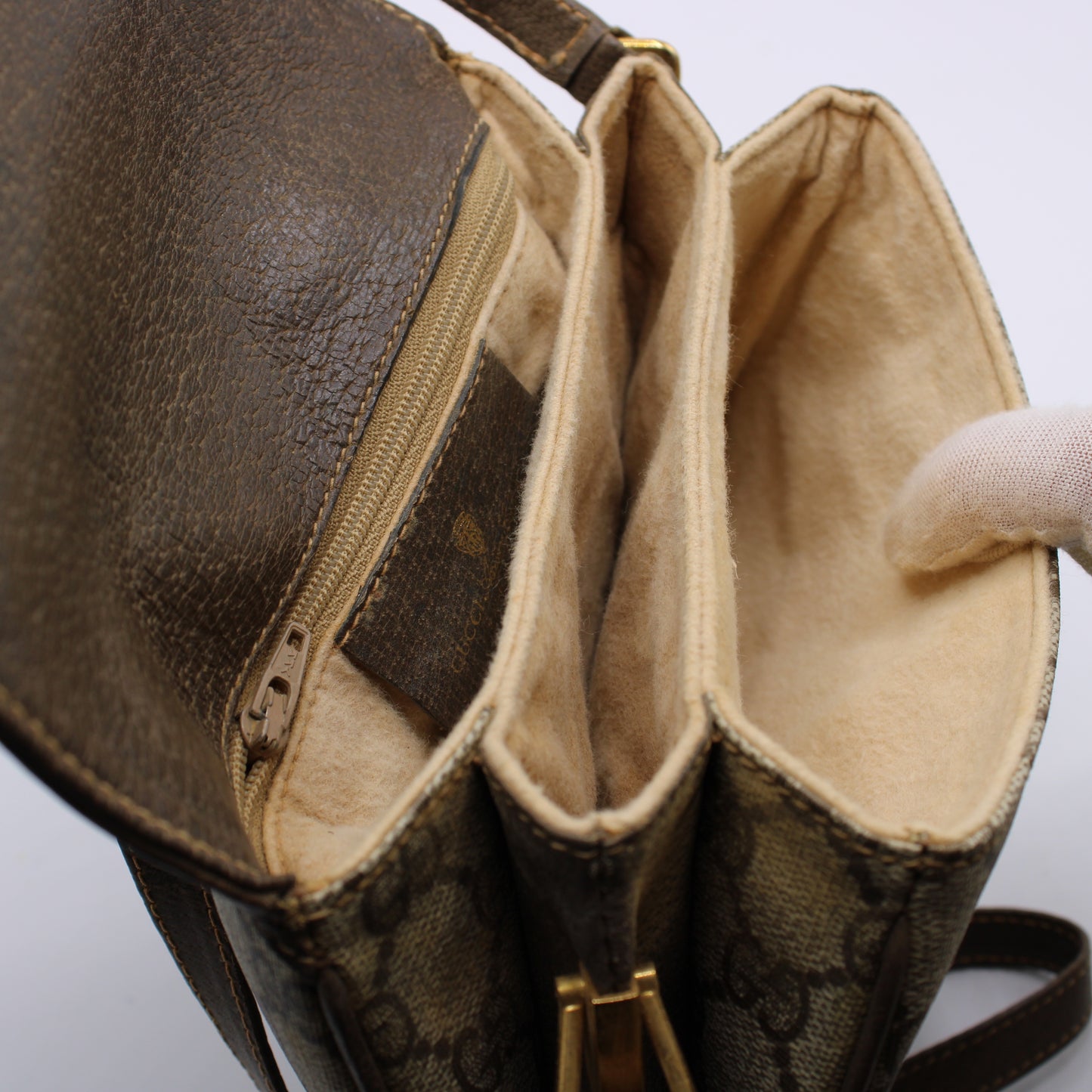 Gucci Ophidia Beige GG Canvas Crossbody Bag Vintage