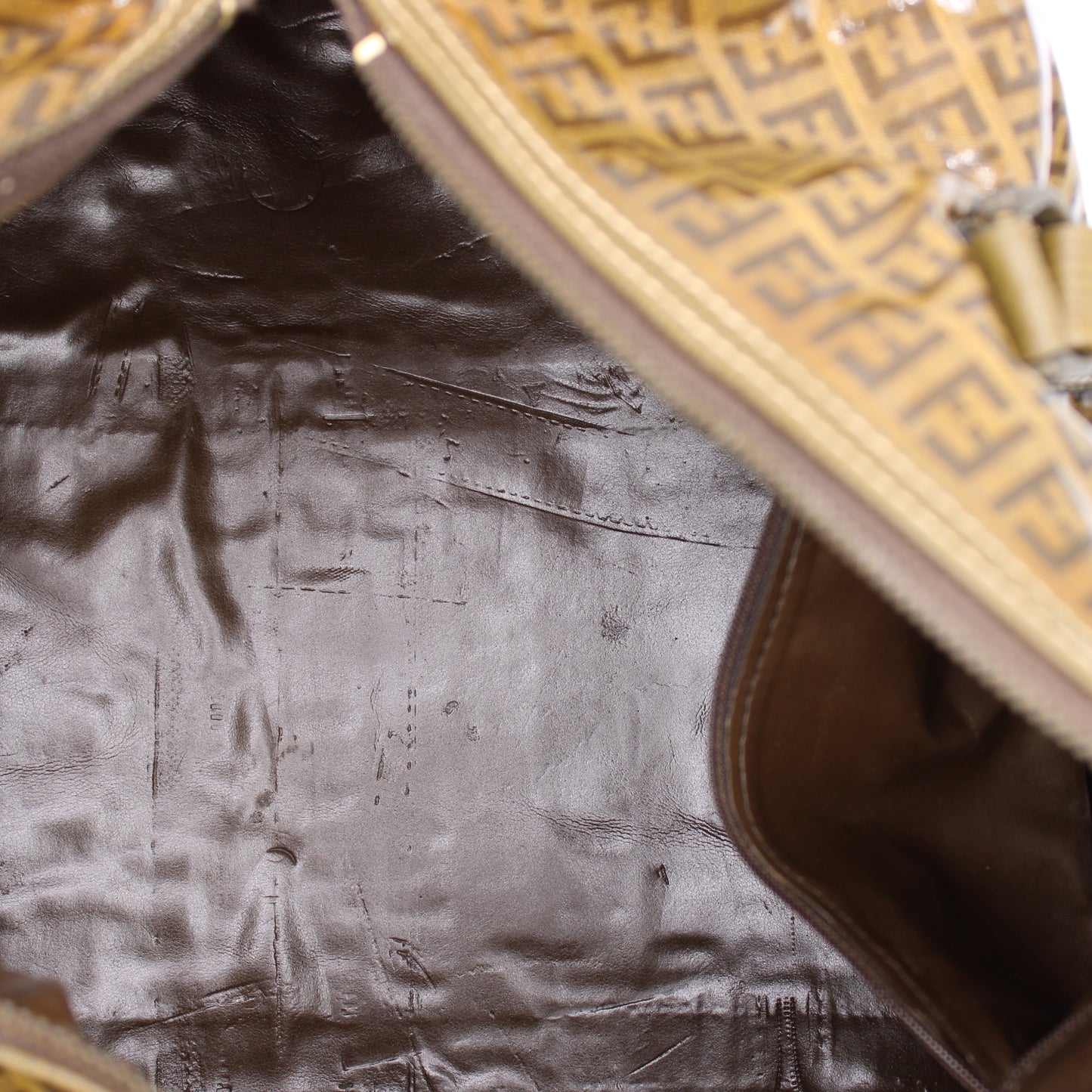Fendi Boston Zucca Patent Leather Travel Bag Vintage