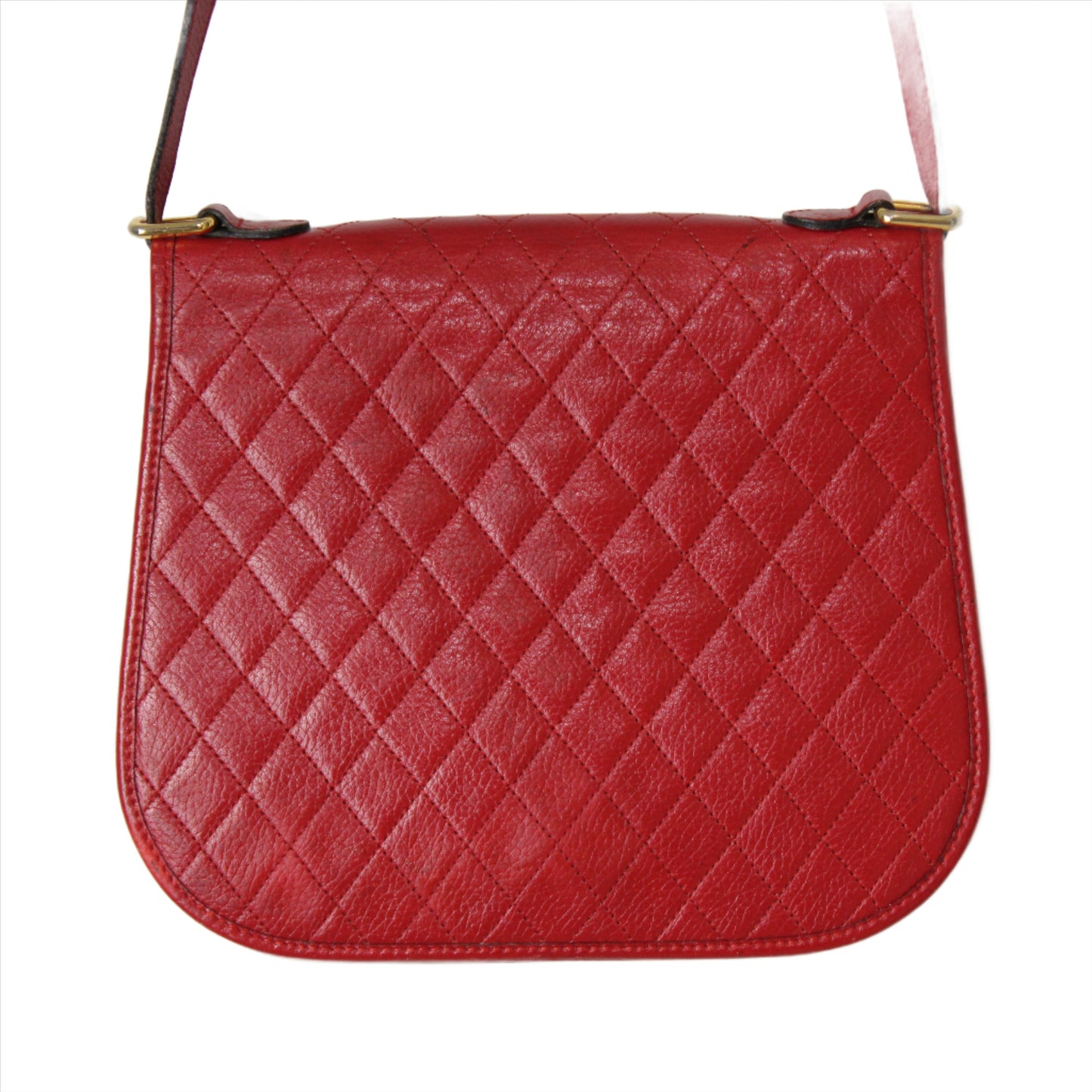 Yves Saint Laurent Red Quilted Leather Crossbody Bag Vintage