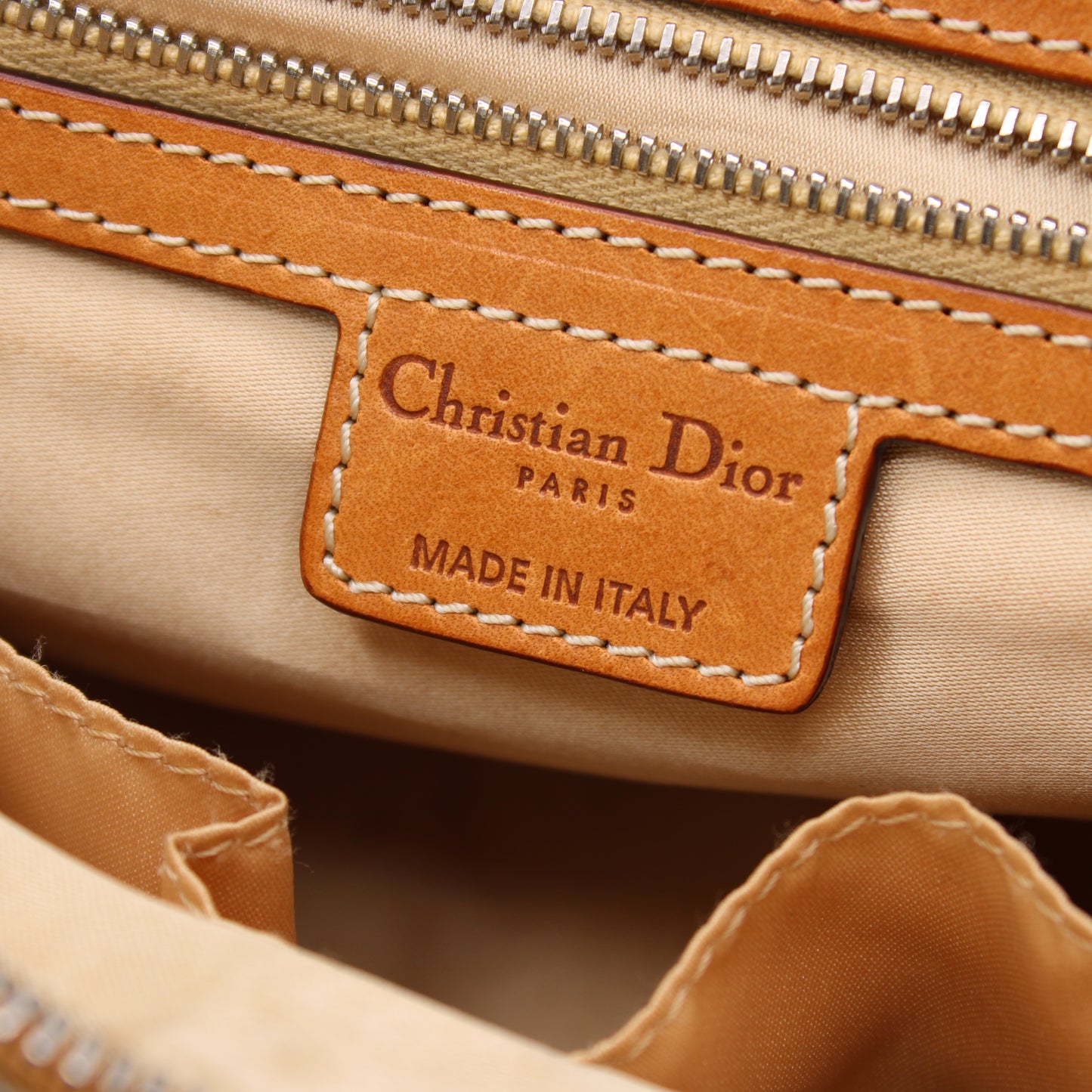 Christian Dior Monogram Romantique Barrel Brown Satchel Bag Vintage