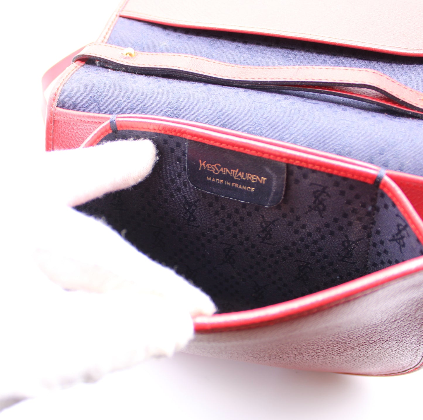 Yves Saint Laurent Red Quilted Leather Crossbody Bag Vintage