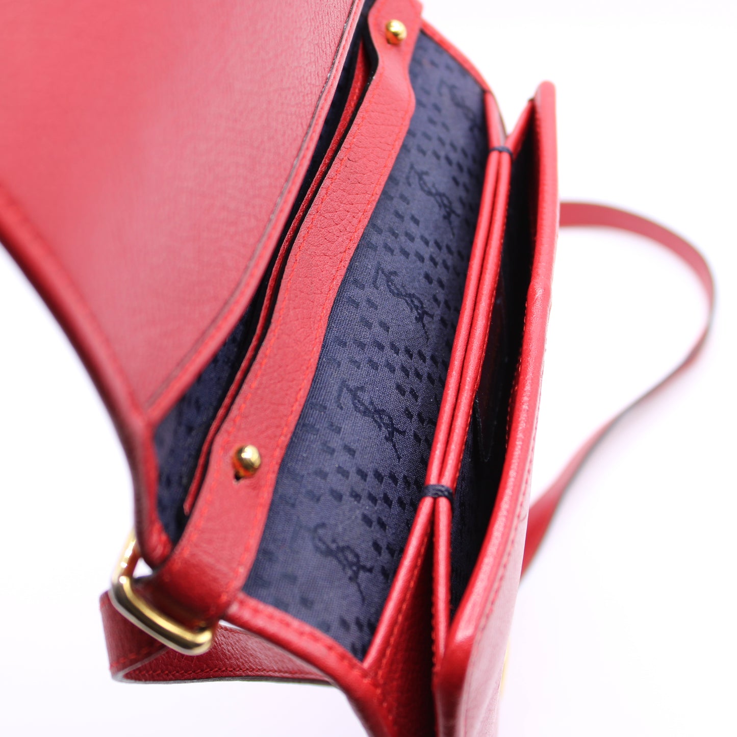 Yves Saint Laurent Red Quilted Leather Crossbody Bag Vintage