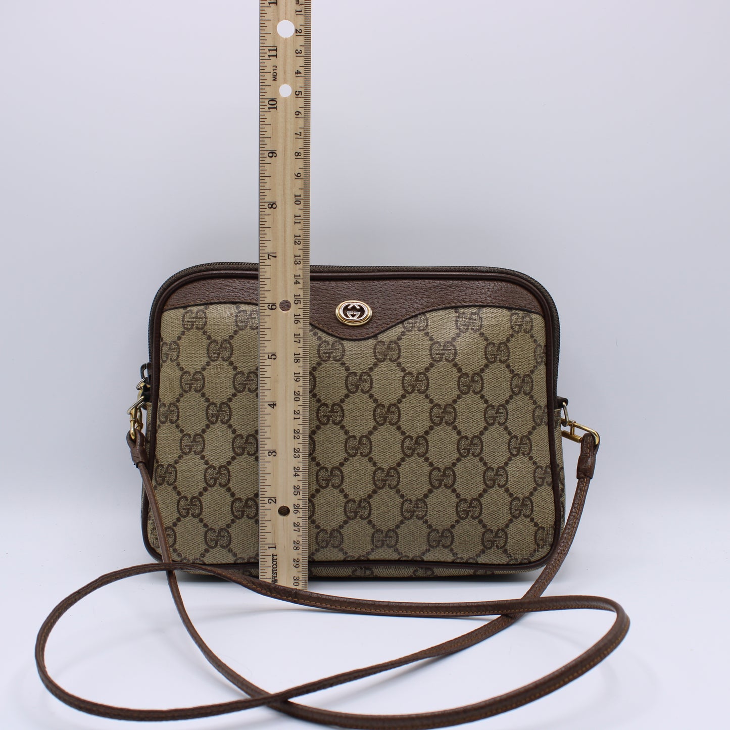 Gucci GG Supreme Canvas and Leather Crossbody Bag Vintage