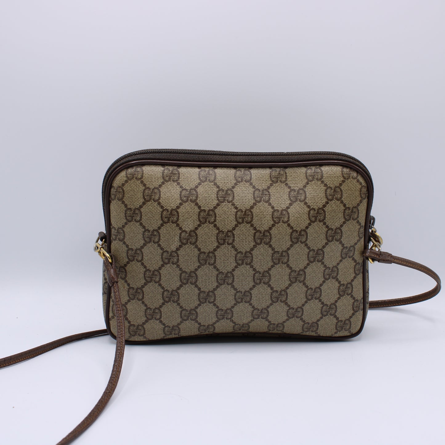 Gucci GG Supreme Canvas and Leather Crossbody Bag Vintage