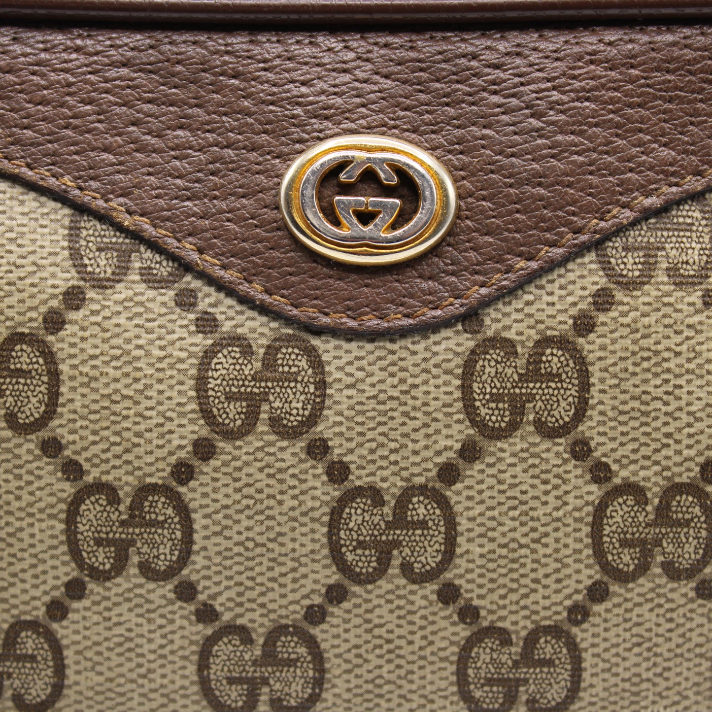 Gucci GG Supreme Canvas and Leather Crossbody Bag Vintage