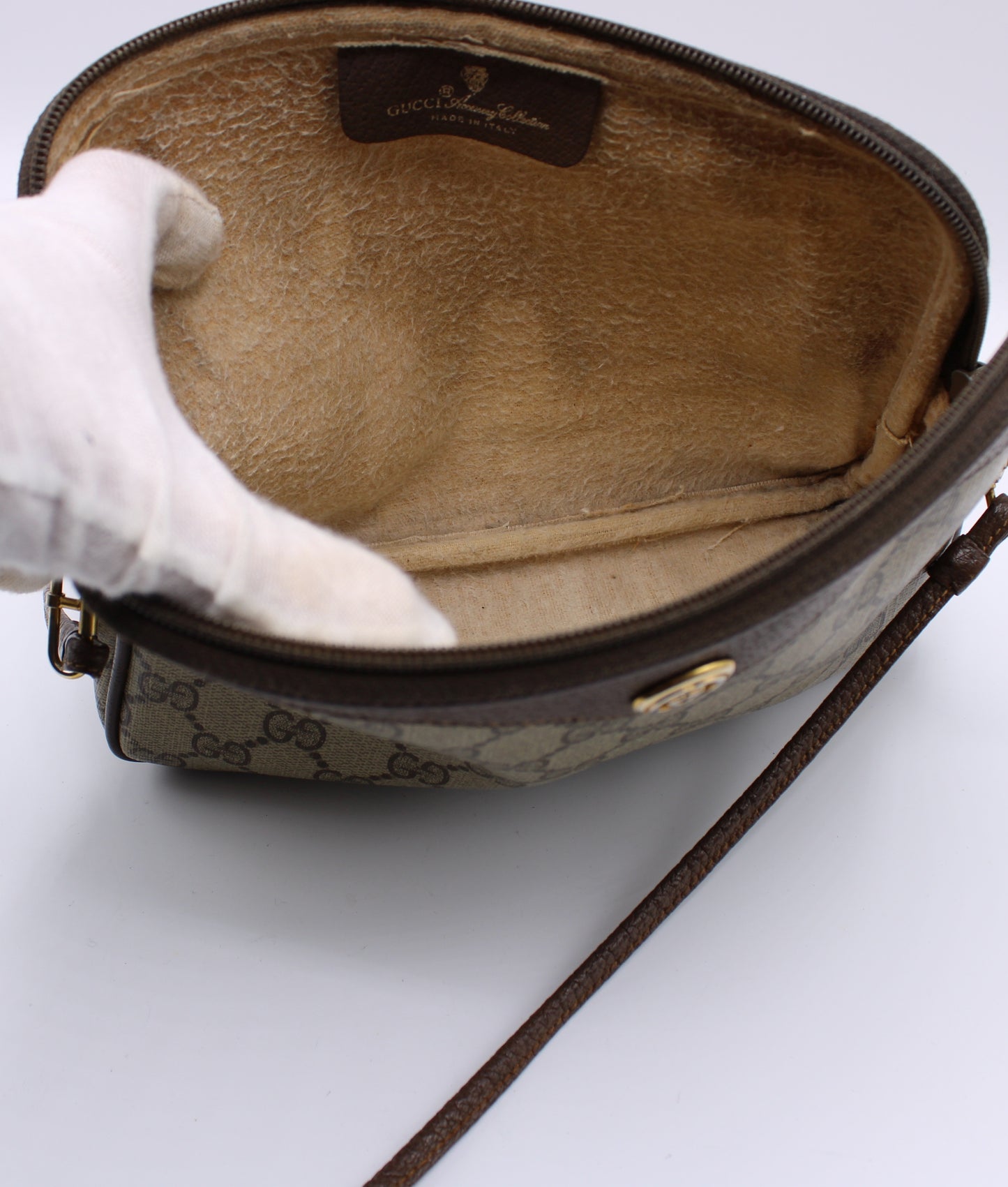 Gucci GG Supreme Canvas and Leather Crossbody Bag Vintage