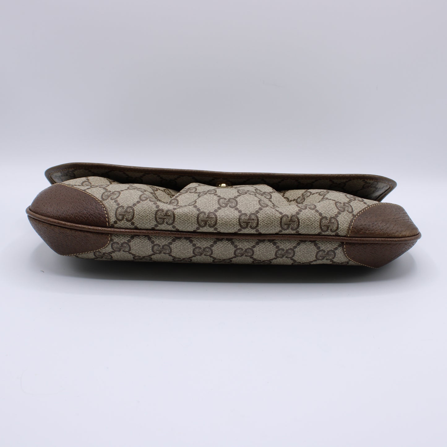 Gucci Ophidia GG Monogram Brown Canvas and Leather Clutch Bag Vintage