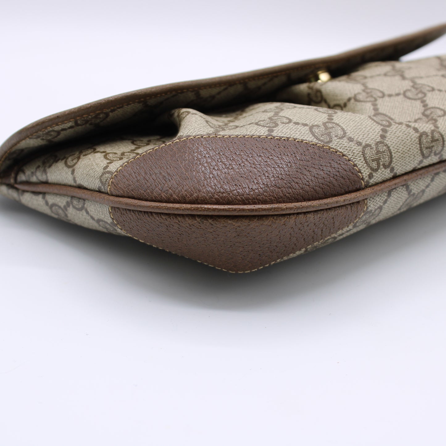 Gucci Ophidia GG Monogram Brown Canvas and Leather Clutch Bag Vintage