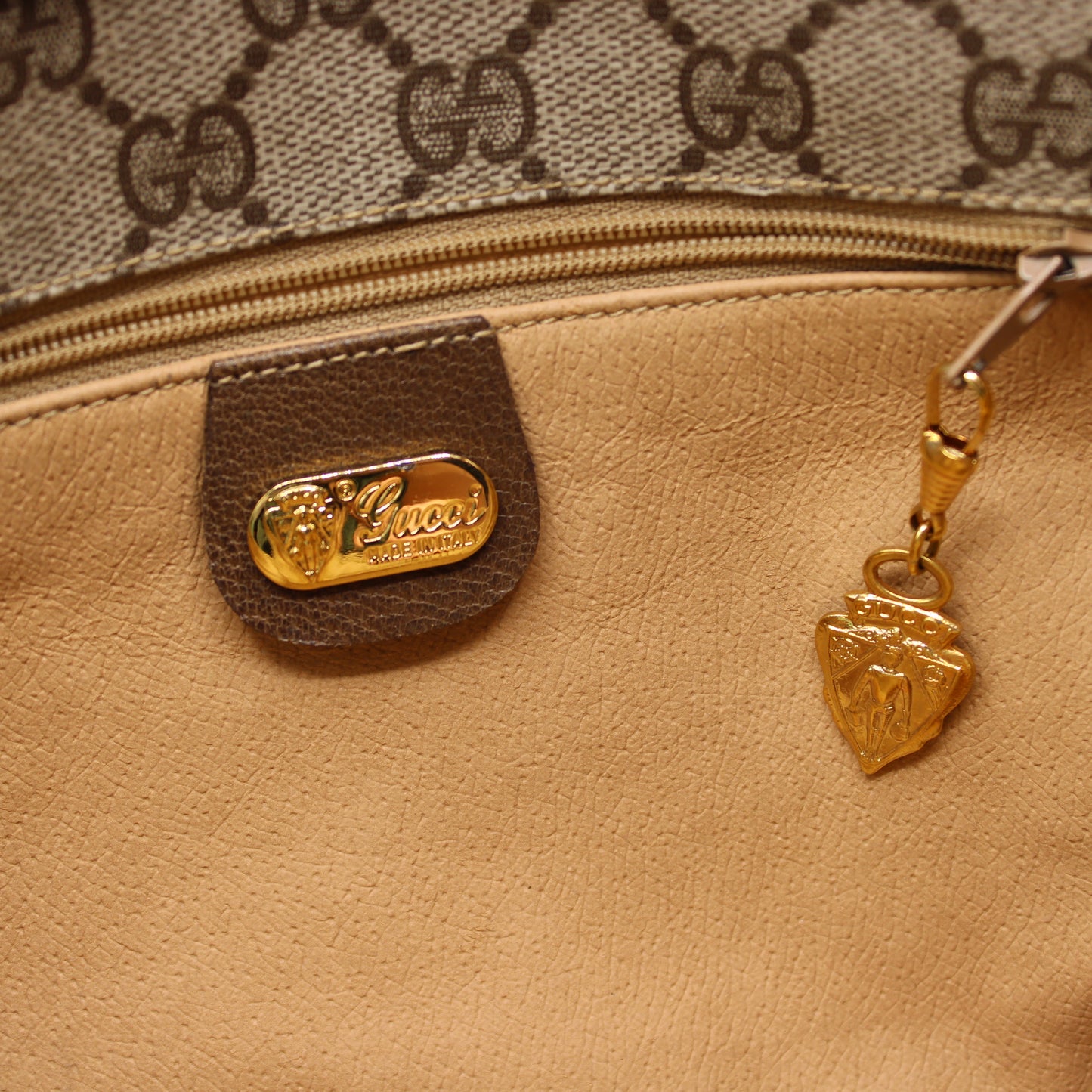 Gucci Ophidia GG Monogram Brown Canvas and Leather Clutch Bag Vintage